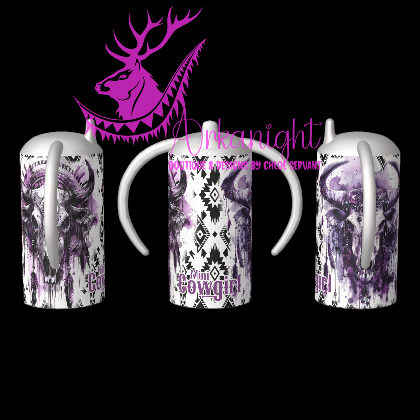 Gourde - Biberon Évolutif sur commande - Purple Aztec Bramabull- Mini Cowgirl