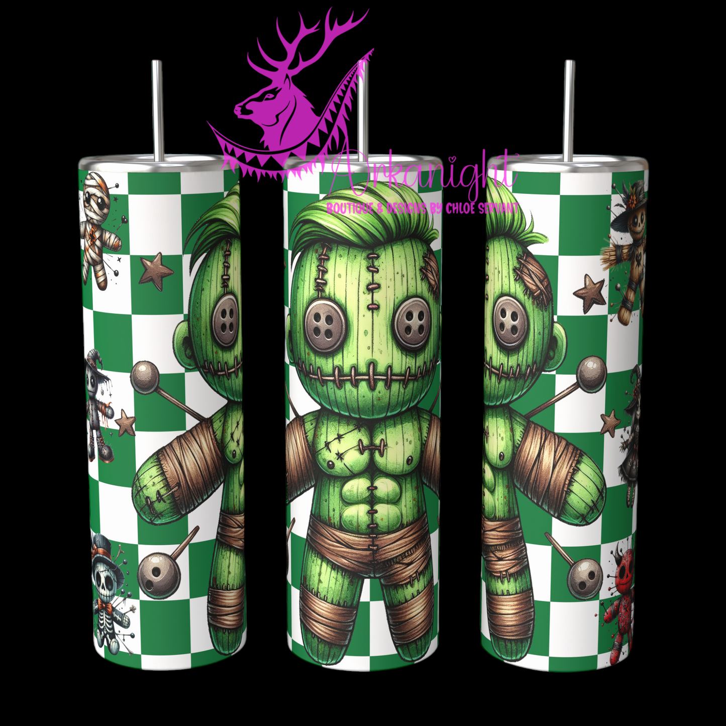 Gourde sur commande - Autumn 2024 - Green Chekered Doll