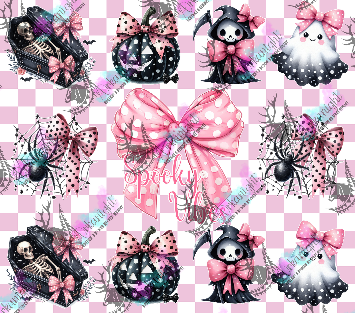 Numérique - Autumn 2024 - Pink Chekered Coquette Halloween