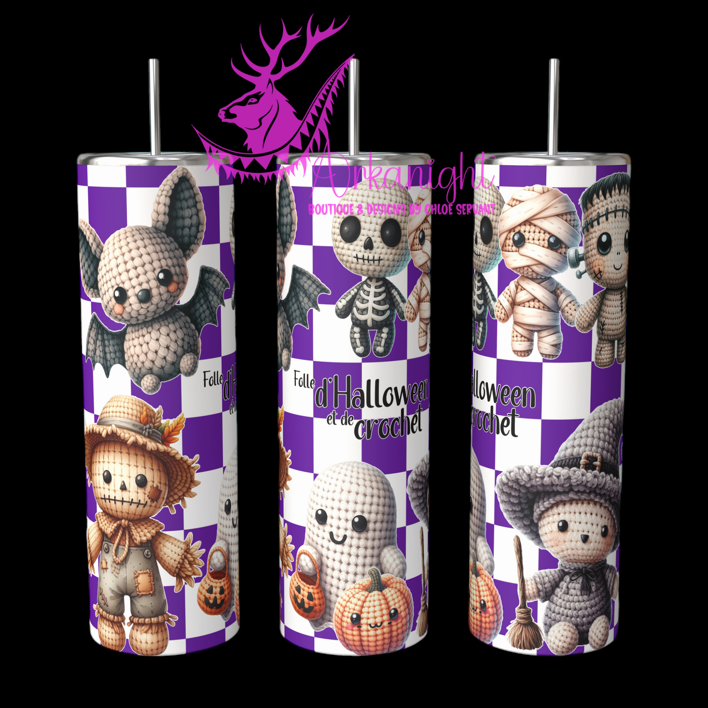 Gourde sur commande - Autumn 2024 - Folle d'Halloween et de crochet