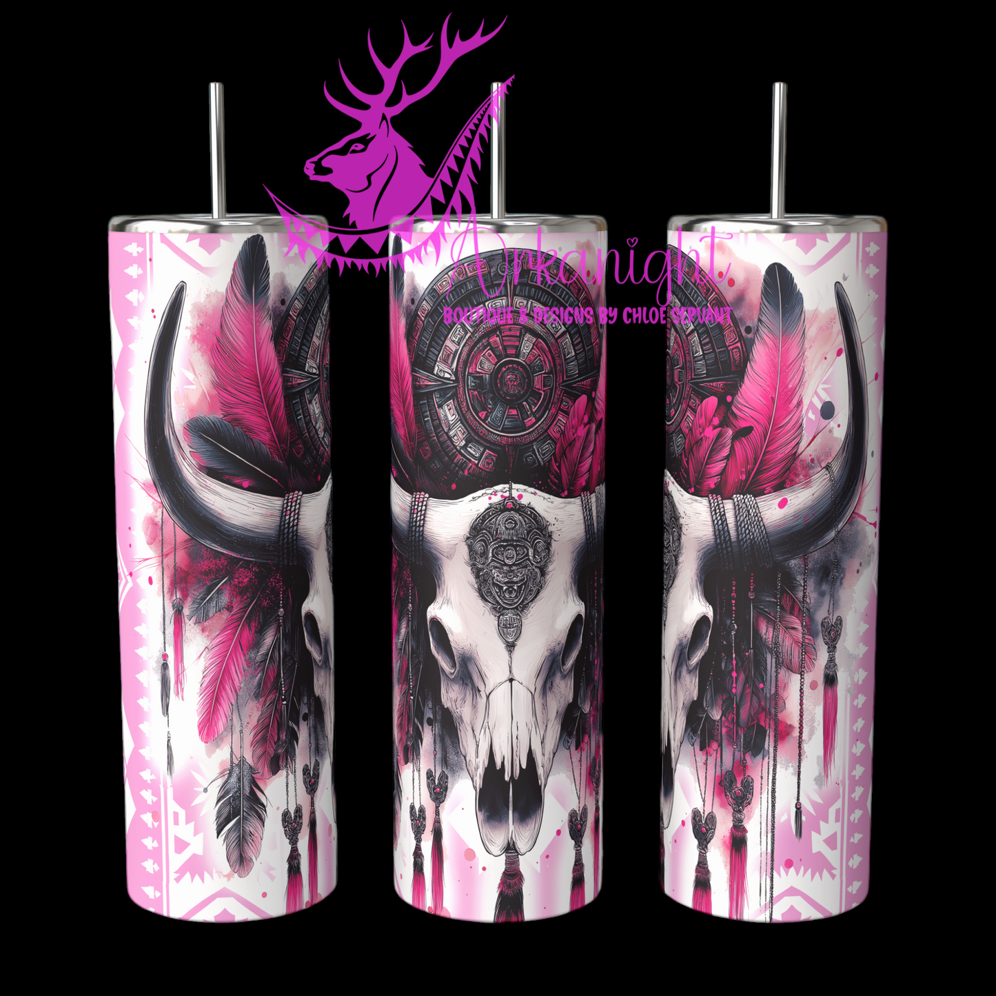 Gourde sur commande - Autumn 2024 - Pastel Pink Aztec Bramabull