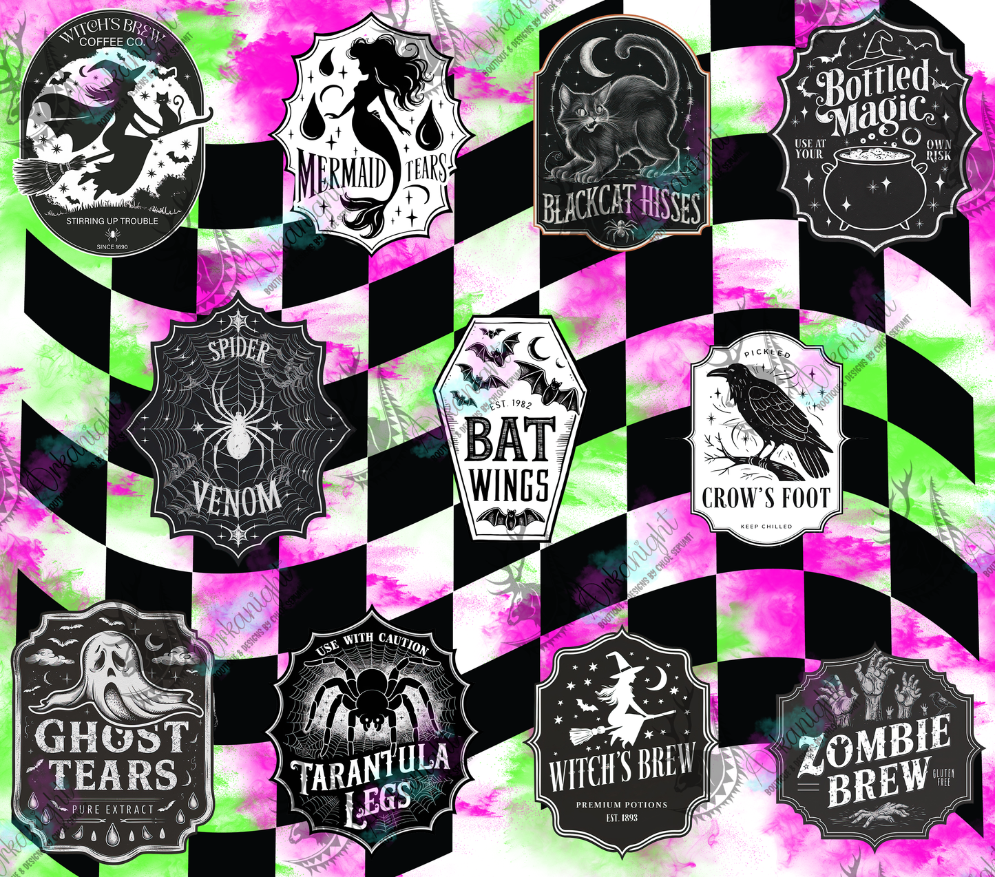 Numérique - Autumn 2024 - Chekered Potion Labels