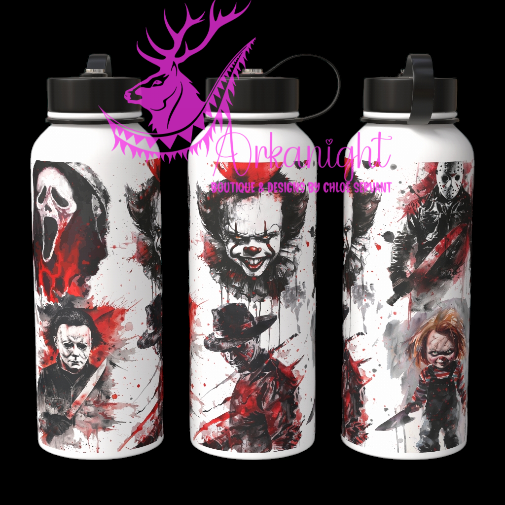 Bouteille d'eau sur commande - Red & Black graffiti horror friends