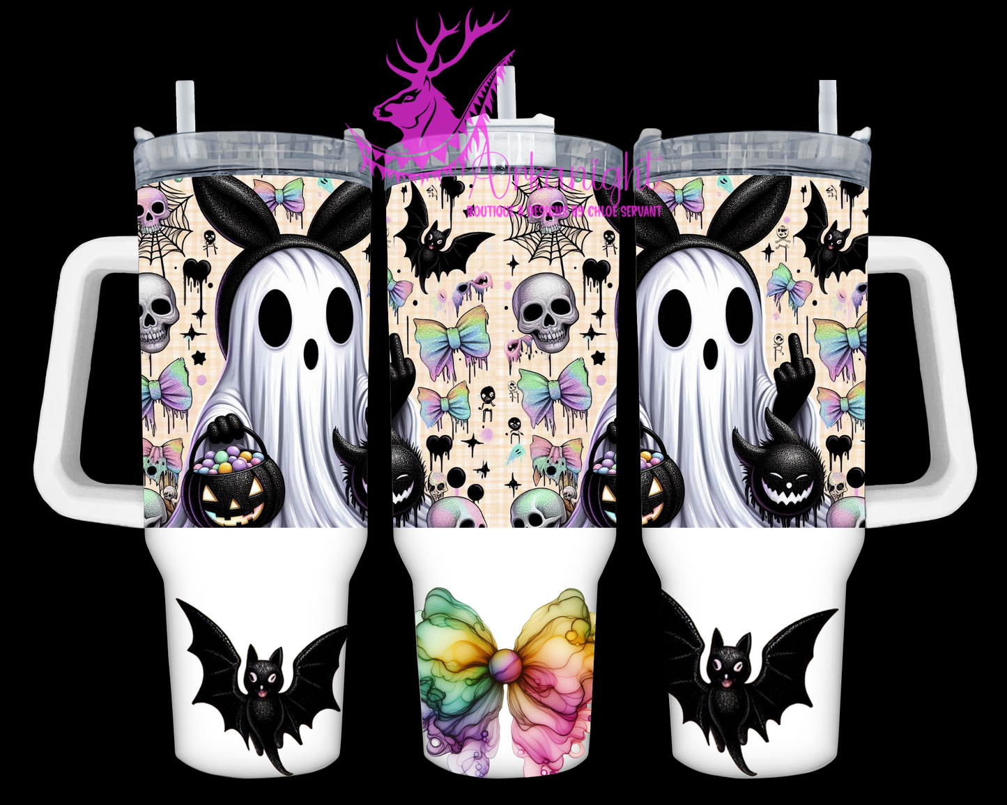 Gourde 40 oz sur commande - Cute Fuck Off Ghost