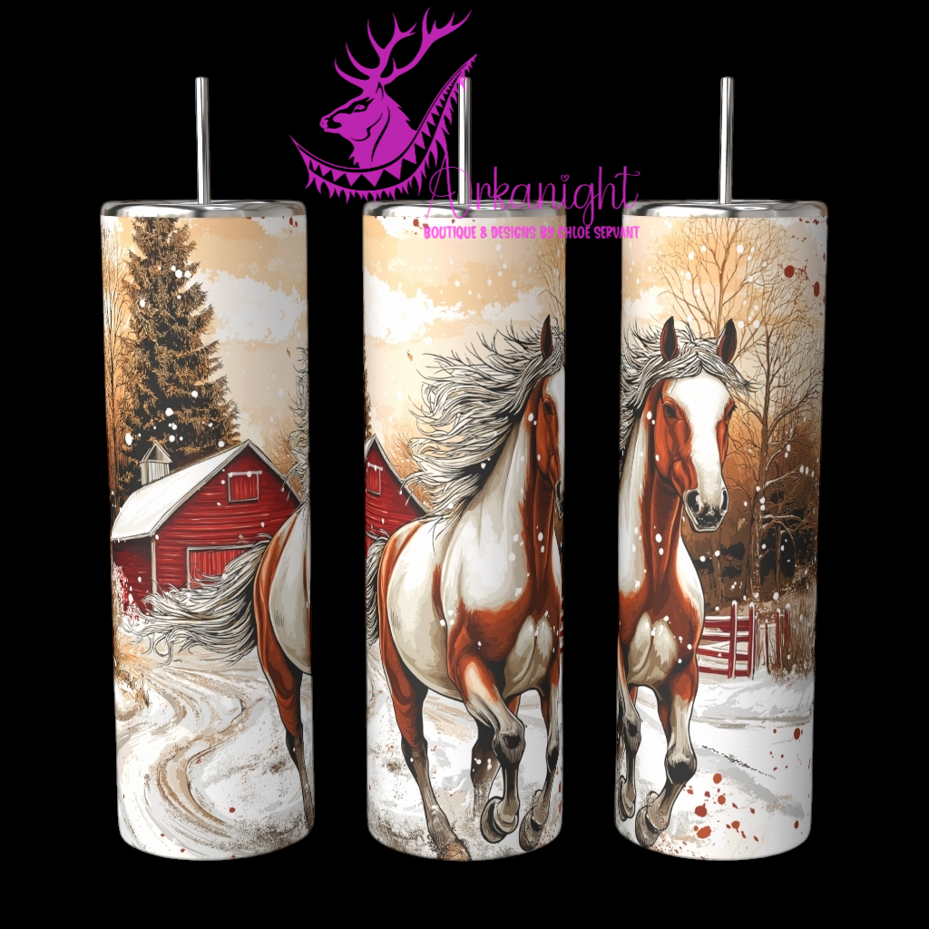 Gourde sur commande - Collection Hiver 2024 - Winter Paint Horse - Sans Texte