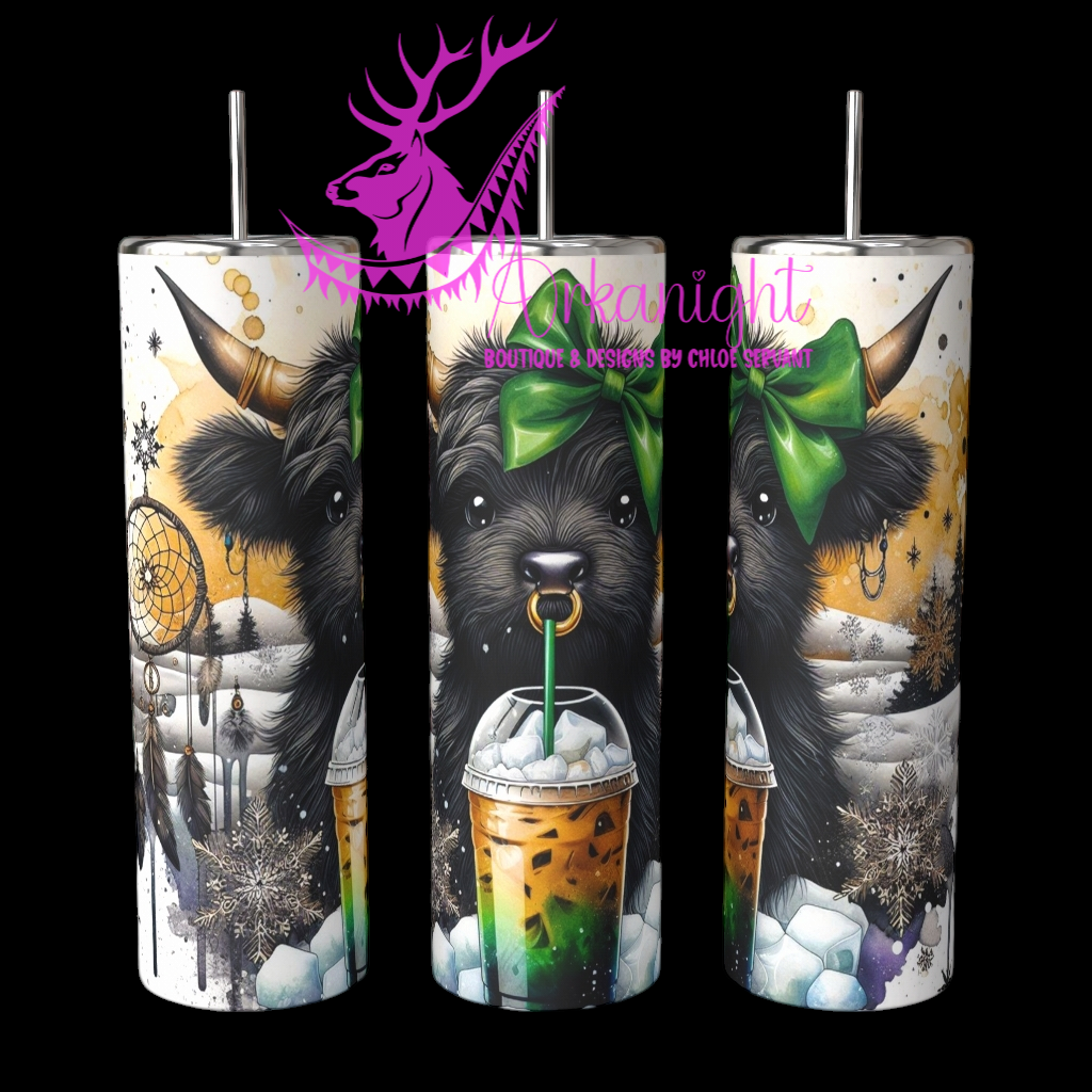 Gourde sur commande - Collection Hiver 2024 - Ice Coffee Highland cow - 11