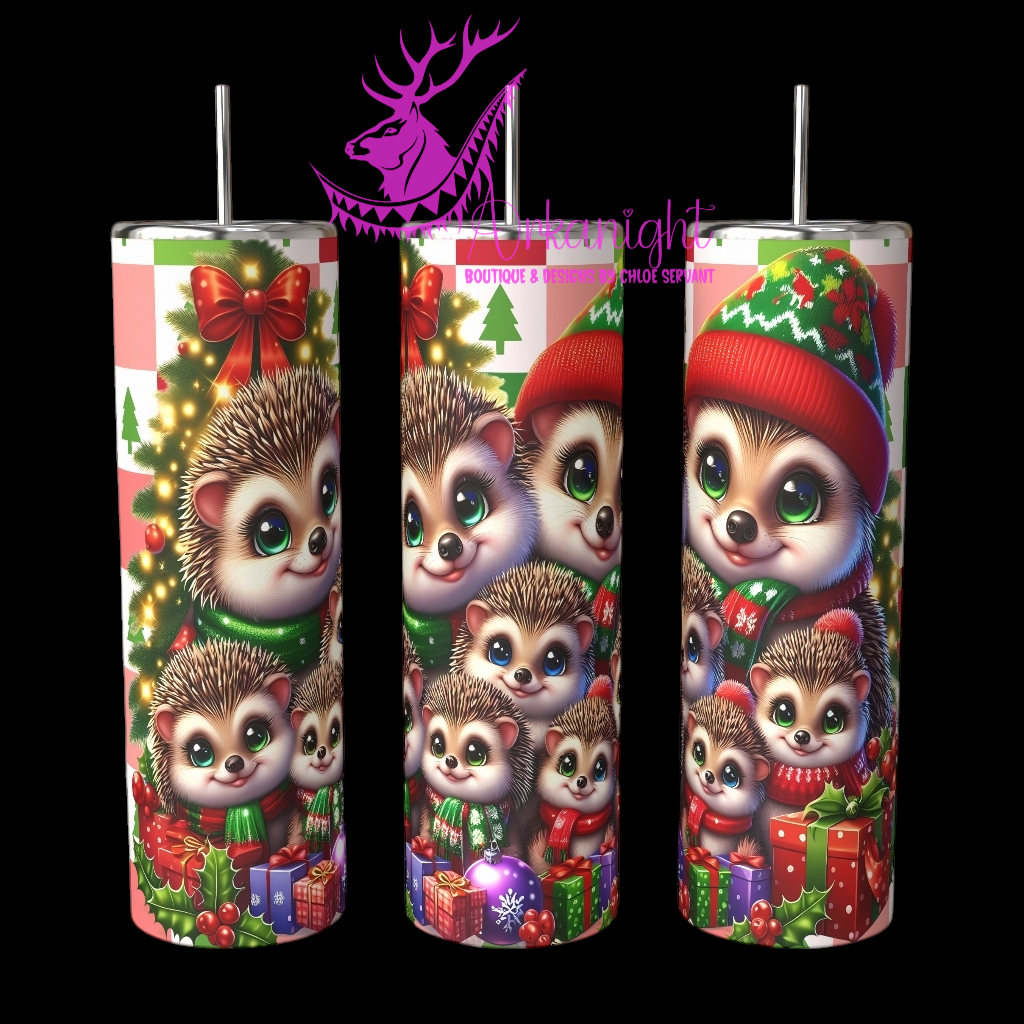 Gourde sur commande - Collection Hiver 2024 - Christmas Family - Hedgehog