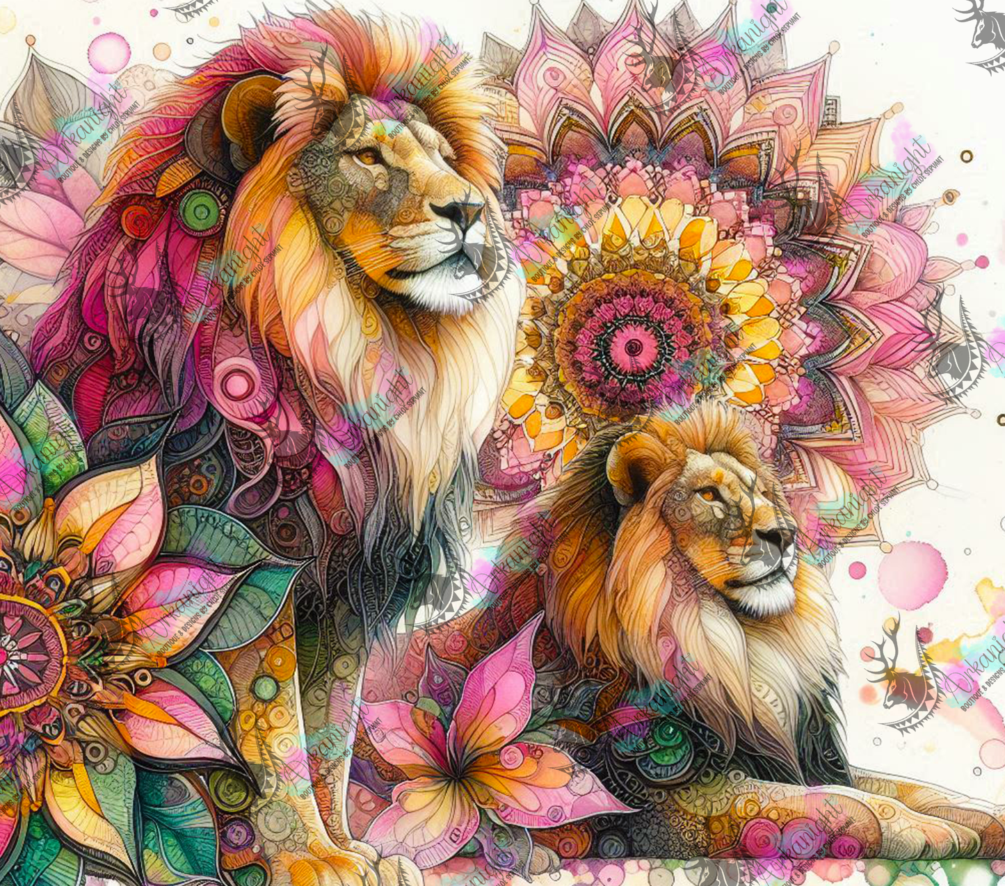 Numérique - Collection Safari Mandalas - Lion - 01