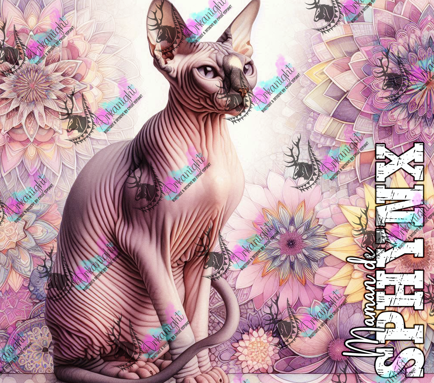 Numérique - Maman de Sphynx- Mandalas - Peau - 02