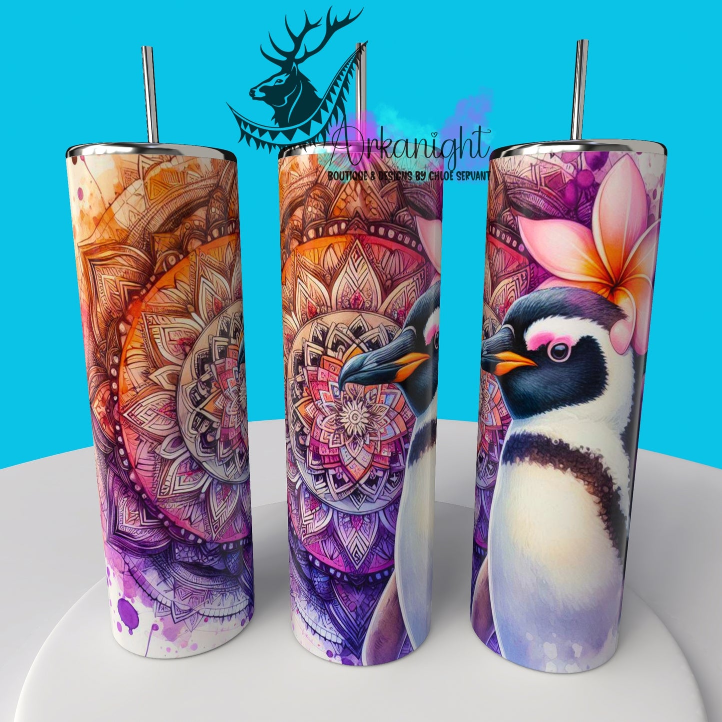 Gourde sur commande - Collection de la mer - Penguin - 02