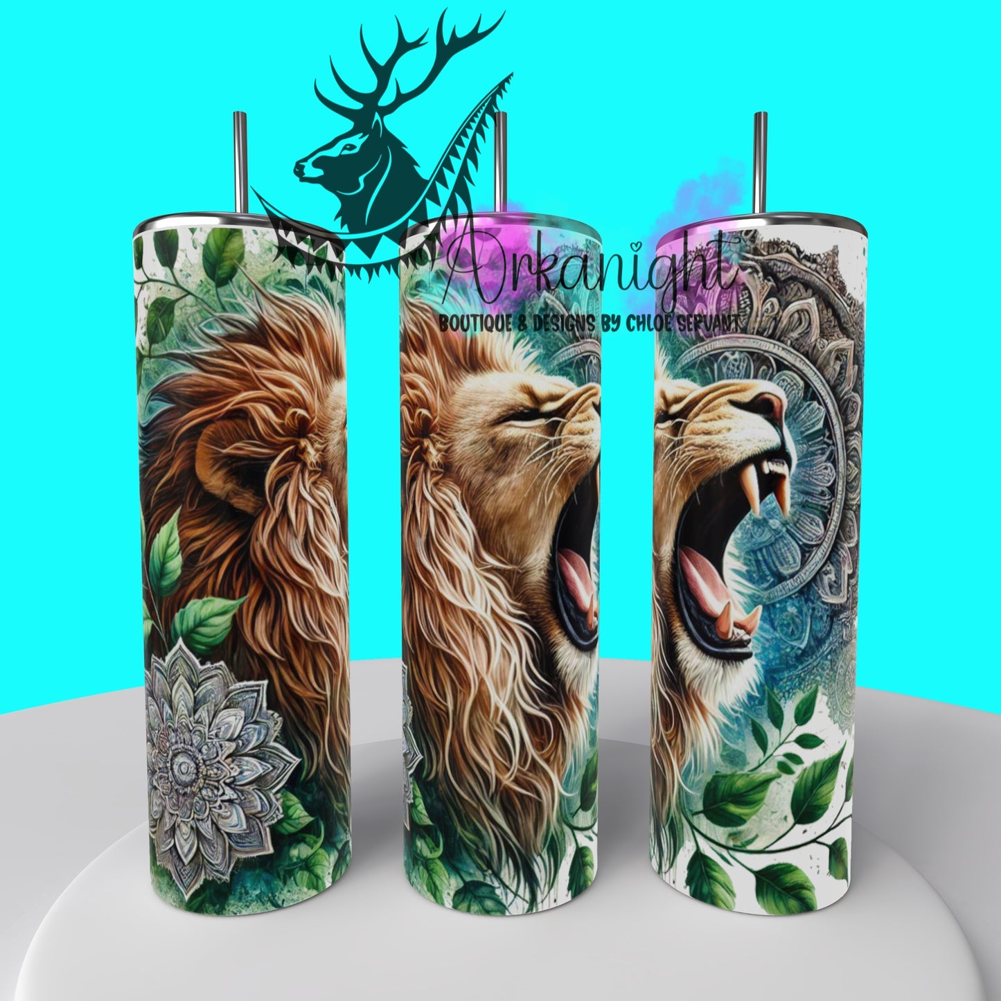 Gourde sur commande - Mandalas Lion - 02