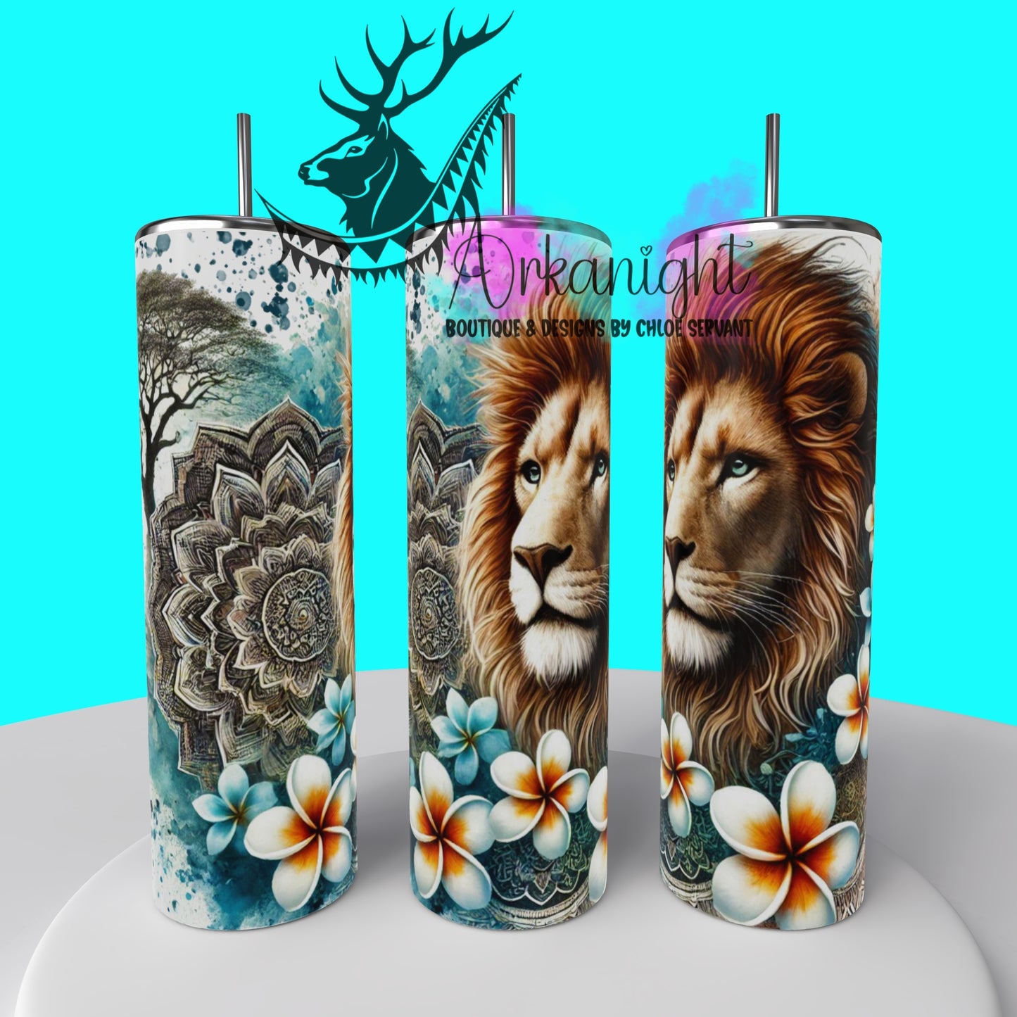 Gourde sur commande - Mandalas Lion - 01