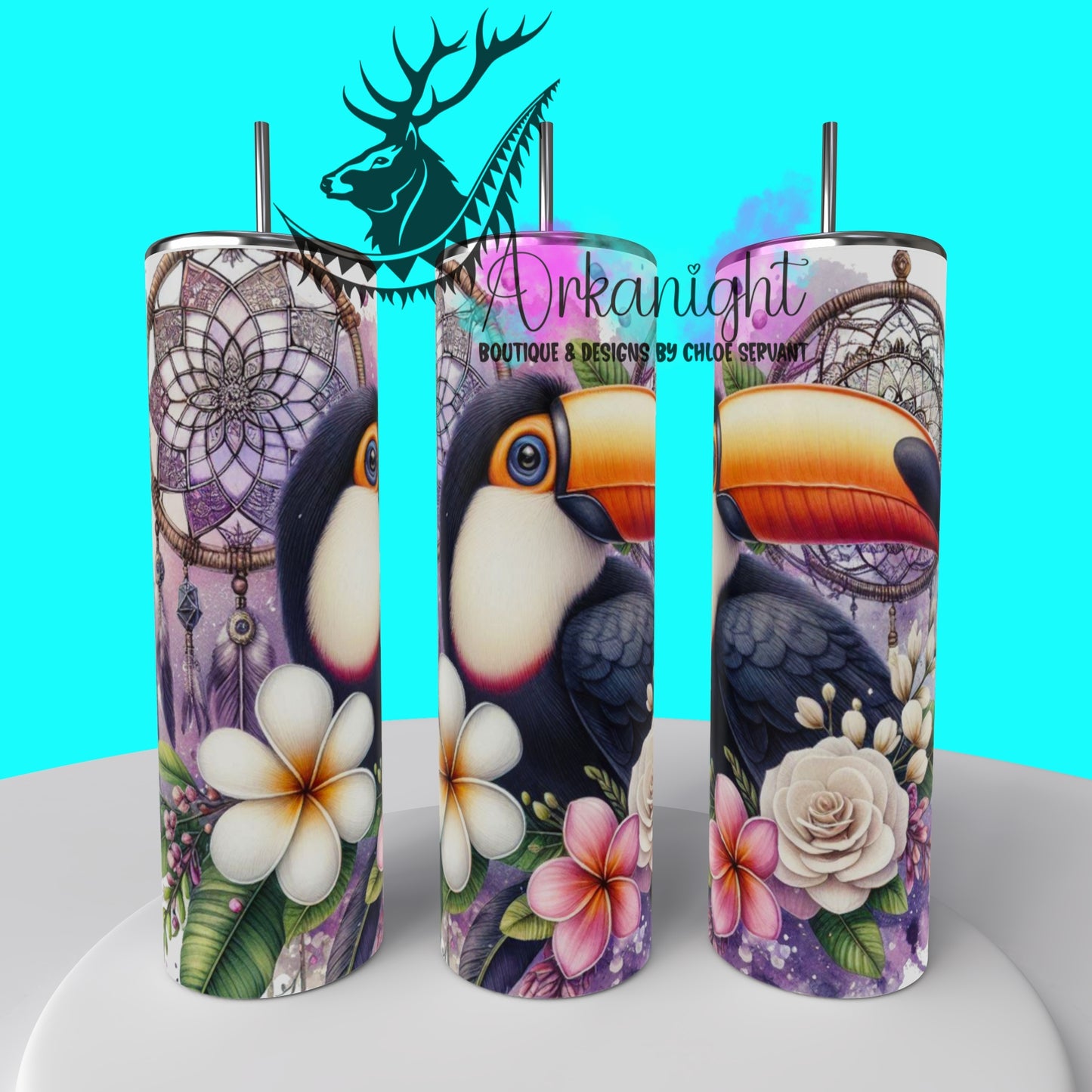 Gourde sur commande - Mandalas Toucan - 01