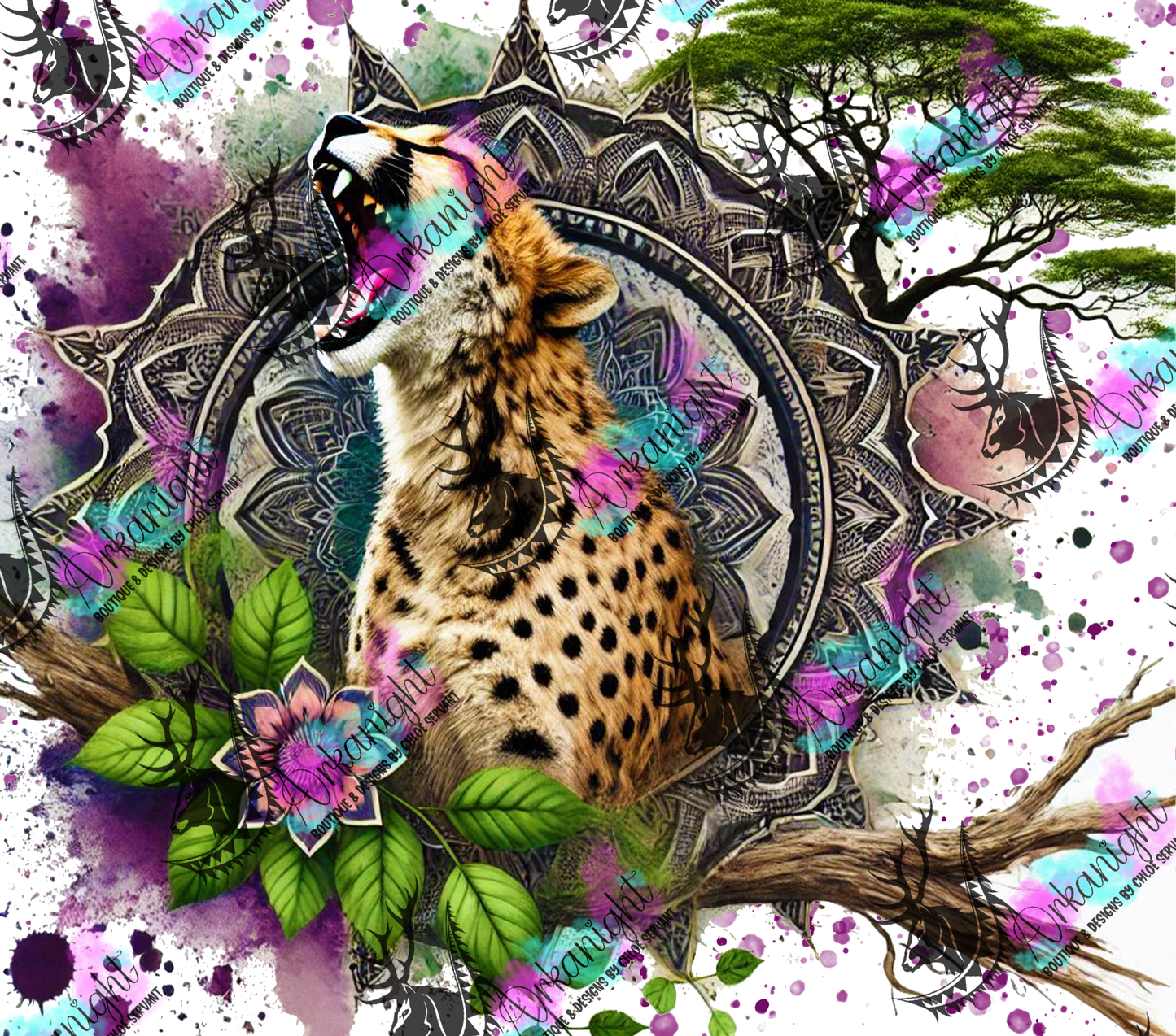 Numérique - Mandalas roaring cheetah 2025