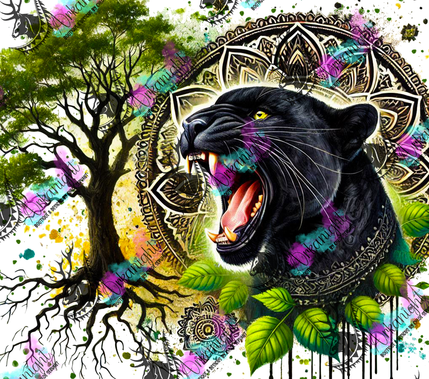 Numérique - Mandalas Roaring Black Panther 2025