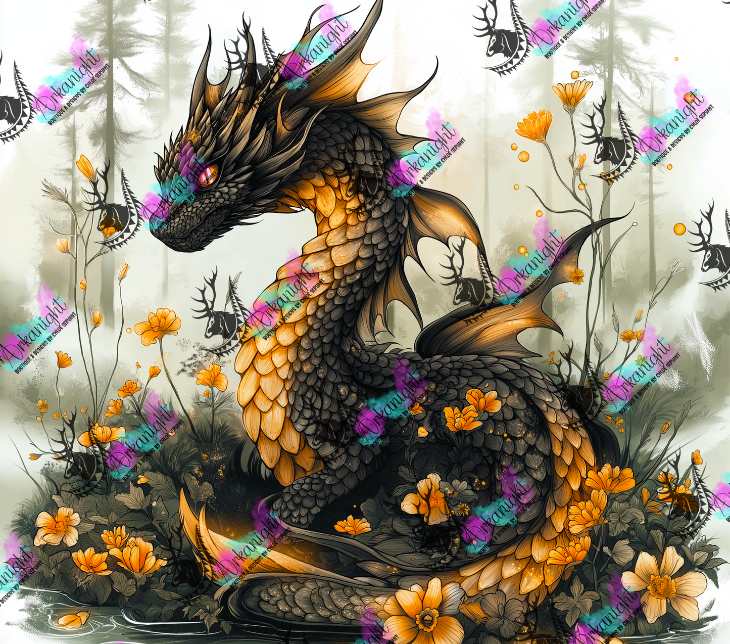 Numérique - Black & Gold Dragon