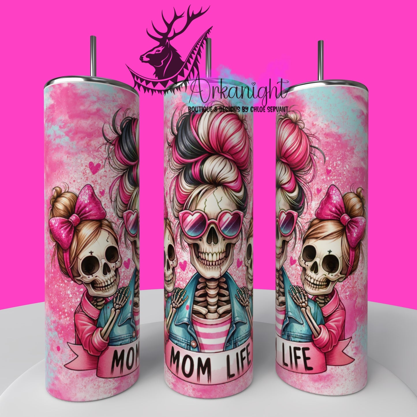 Gourde sur commande - Mom Life - 2 Girls