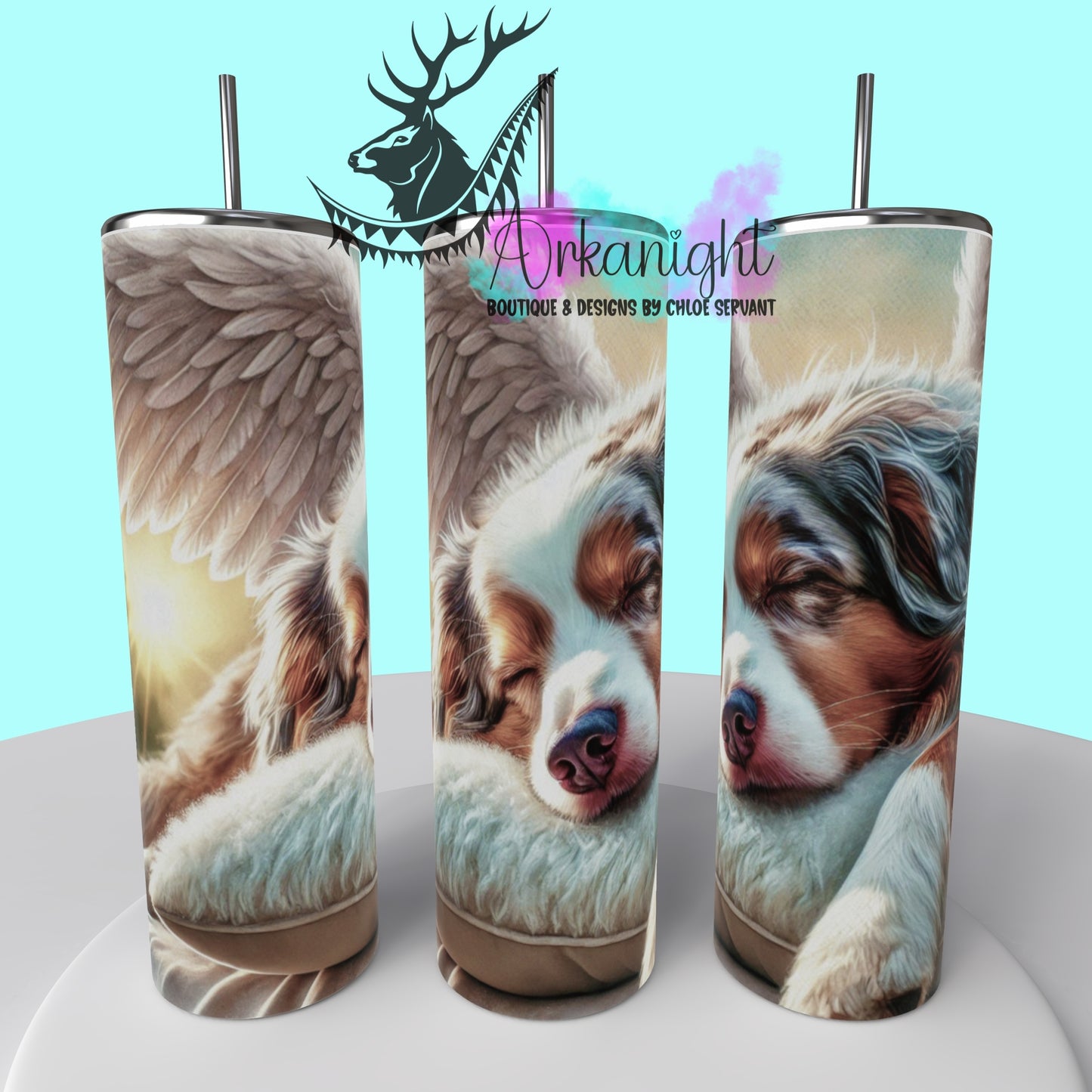 Gourde sur commande - Collection Mémoire Chien - Australian Shepherd Blue Merle - 02