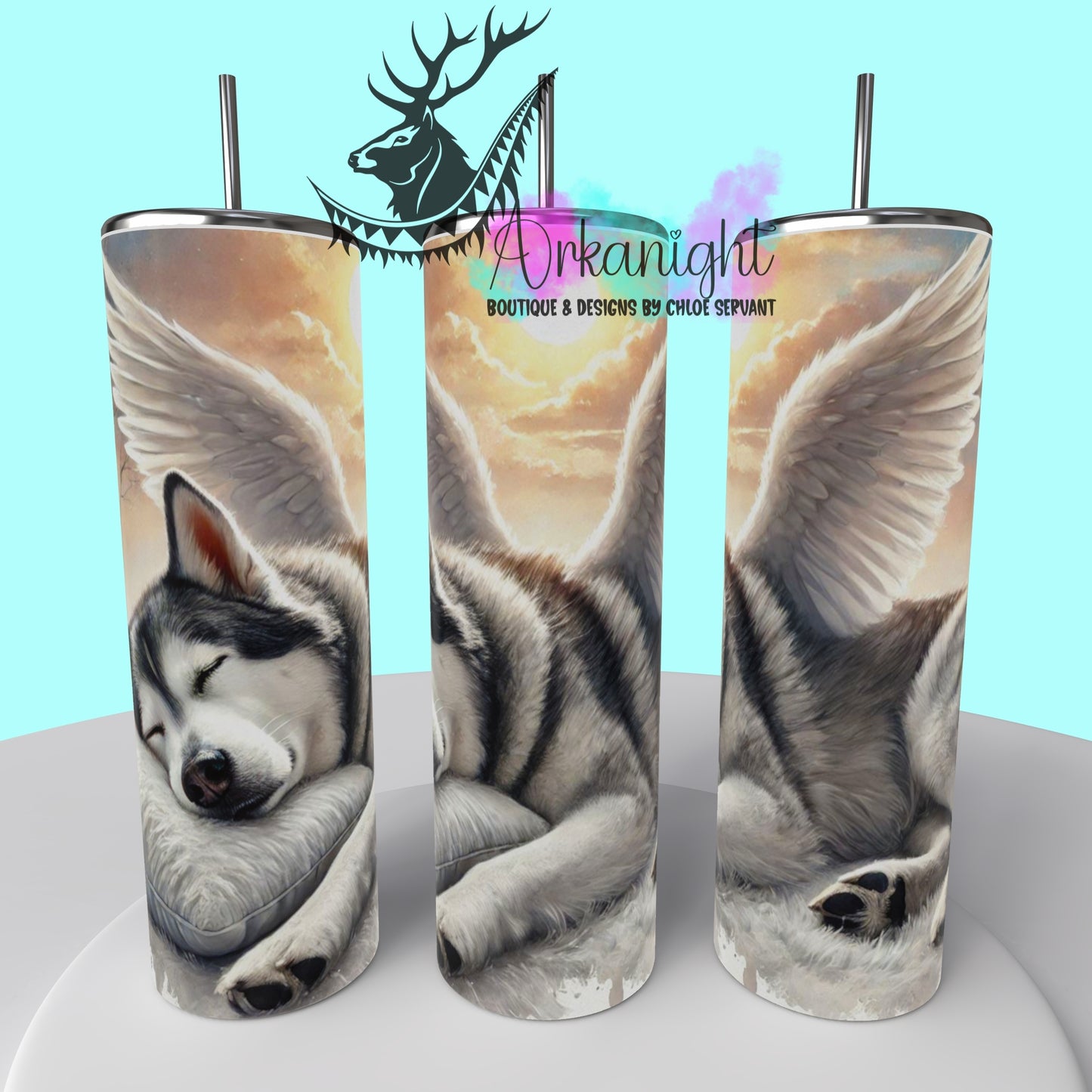 Gourde sur commande - Collection Mémoire Chien - Husky - 02