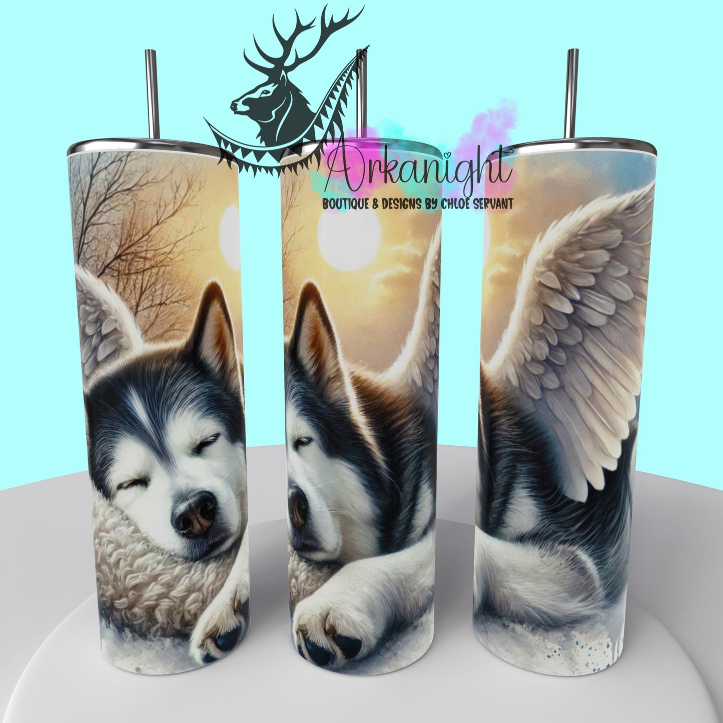 Gourde sur commande - Collection Mémoire Chien - Husky - 03