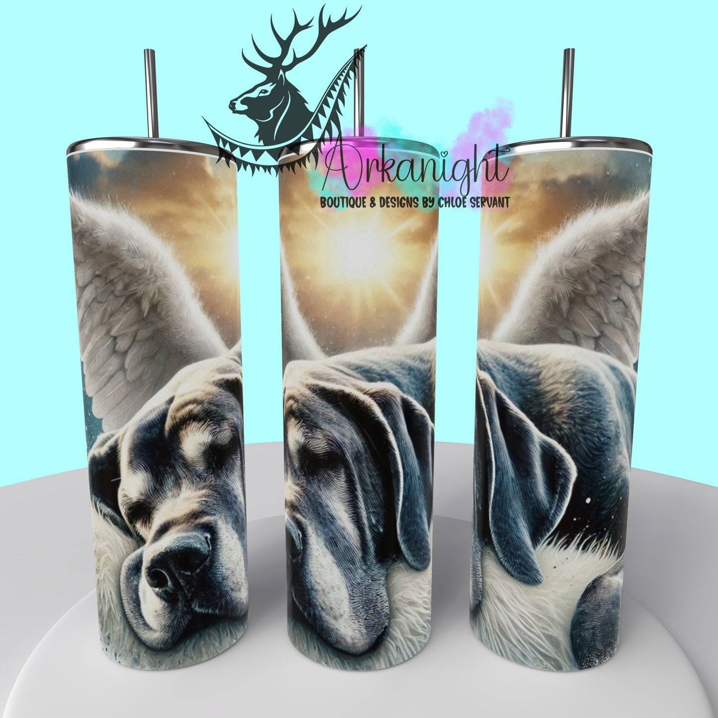 Gourde sur commande - Collection Mémoire Chien - Great Dane - Blue Merle