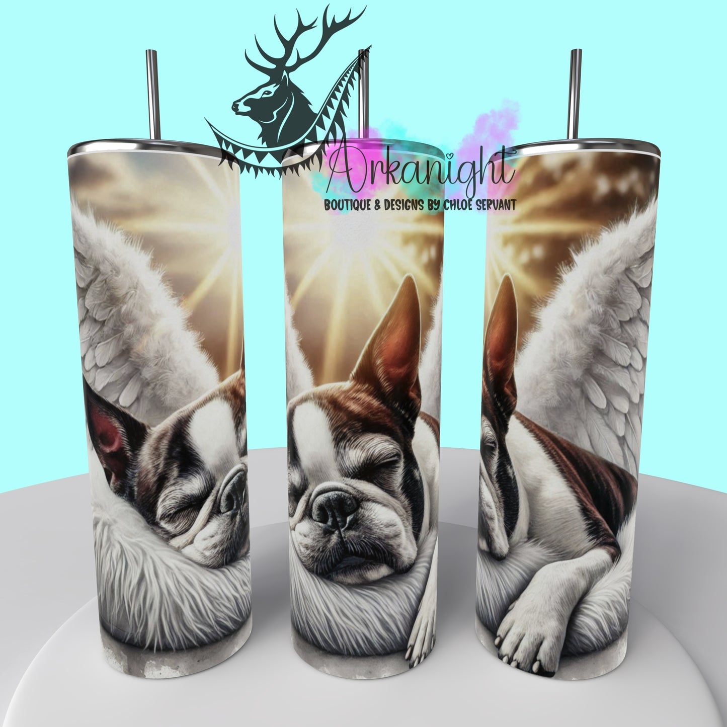 Gourde sur commande - Collection Mémoire Chien - Boston Terrier - 02