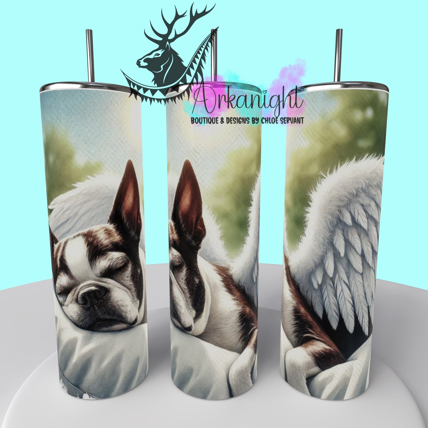Gourde sur commande - Collection Mémoire Chien - Boston Terrier - 01