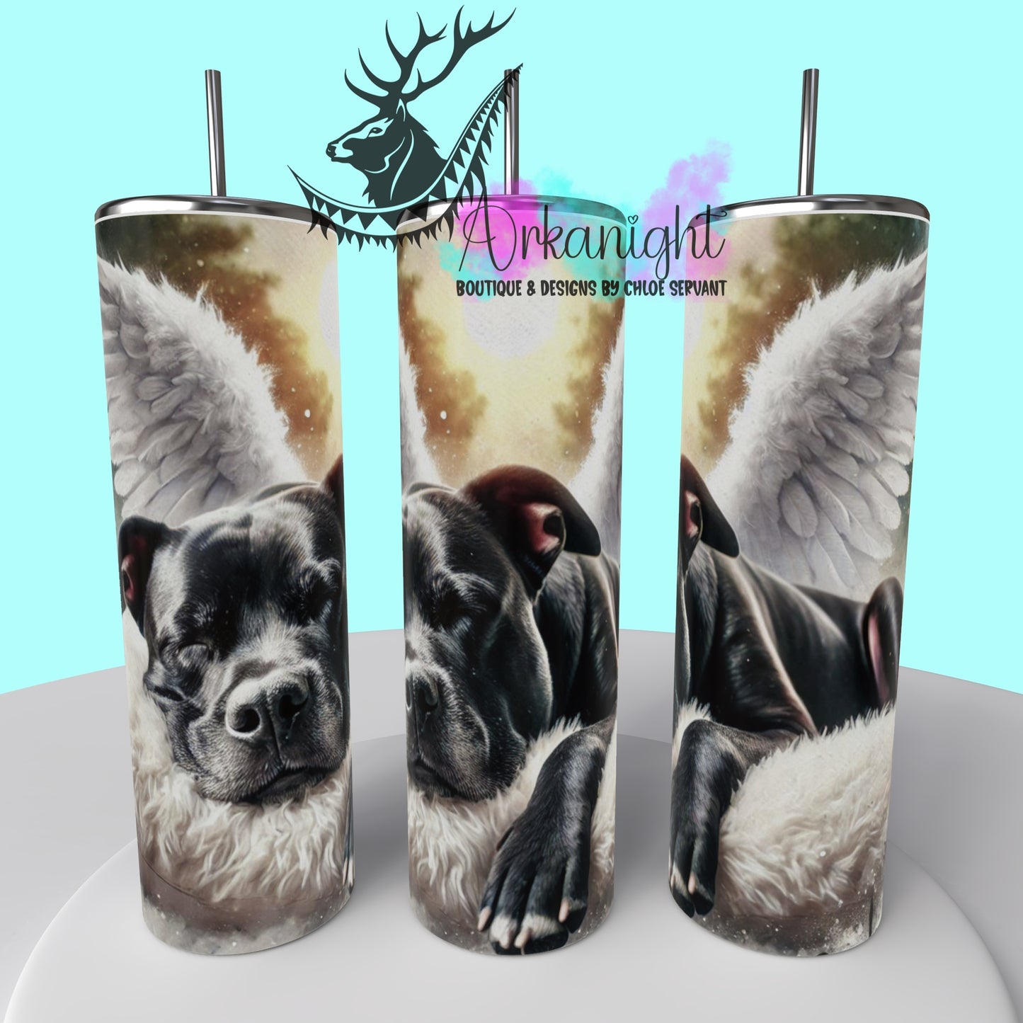Gourde sur commande - Collection Mémoire Chien - Black Pittbull