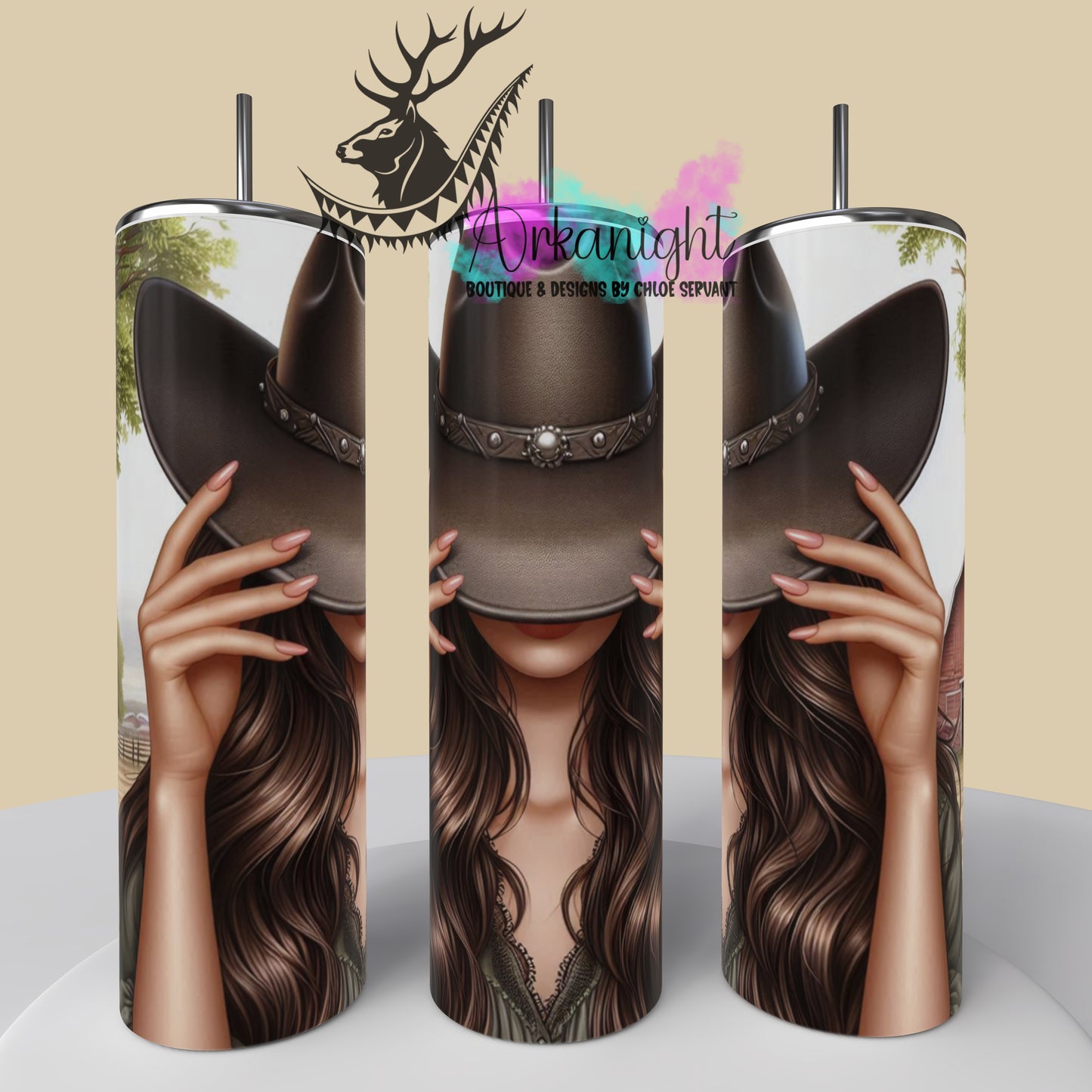 Gourde sur commande - Collection Western 2025 - Cowgirl Brune - 01