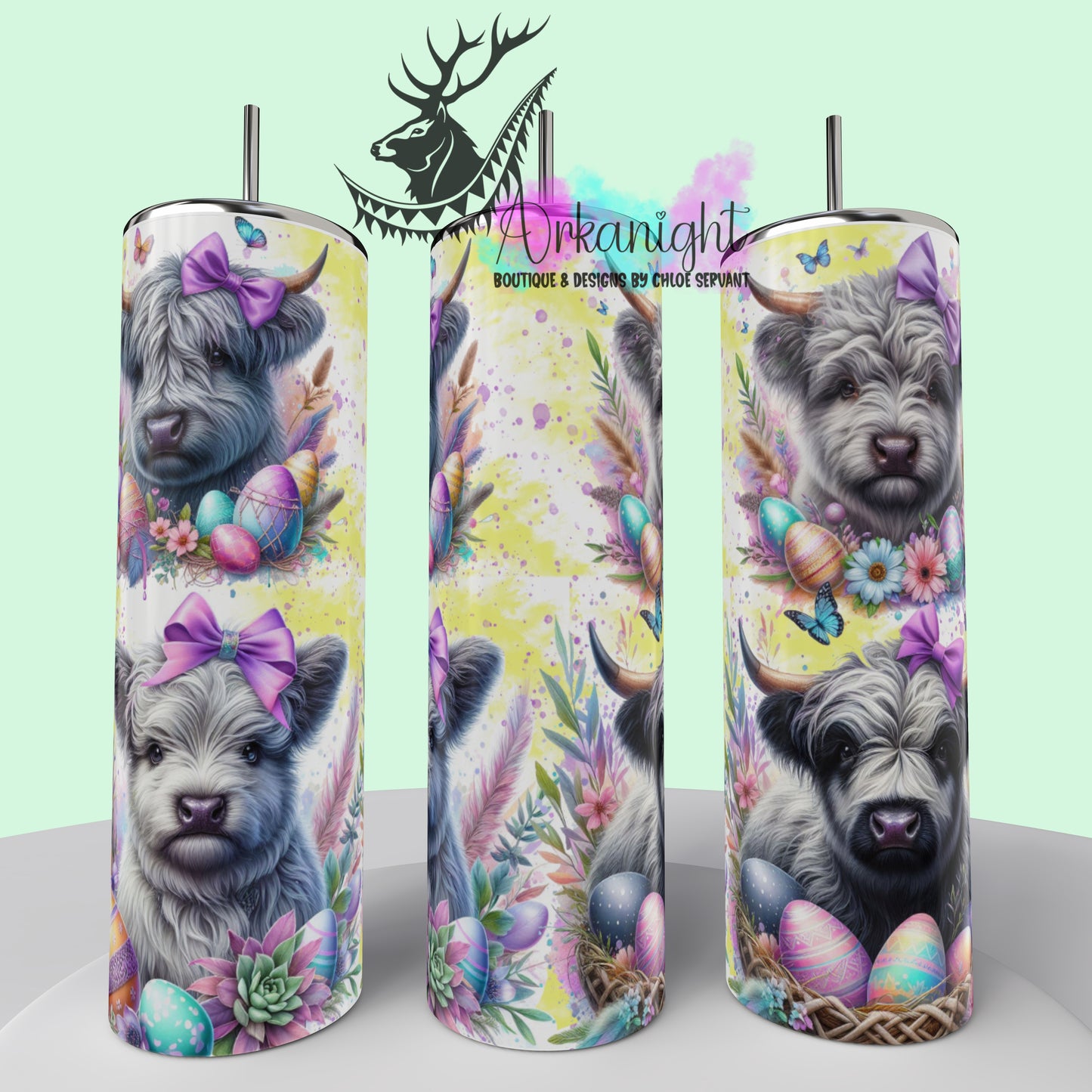 Gourde sur commande - Collection Pâques 2025 - Grey Highland cow