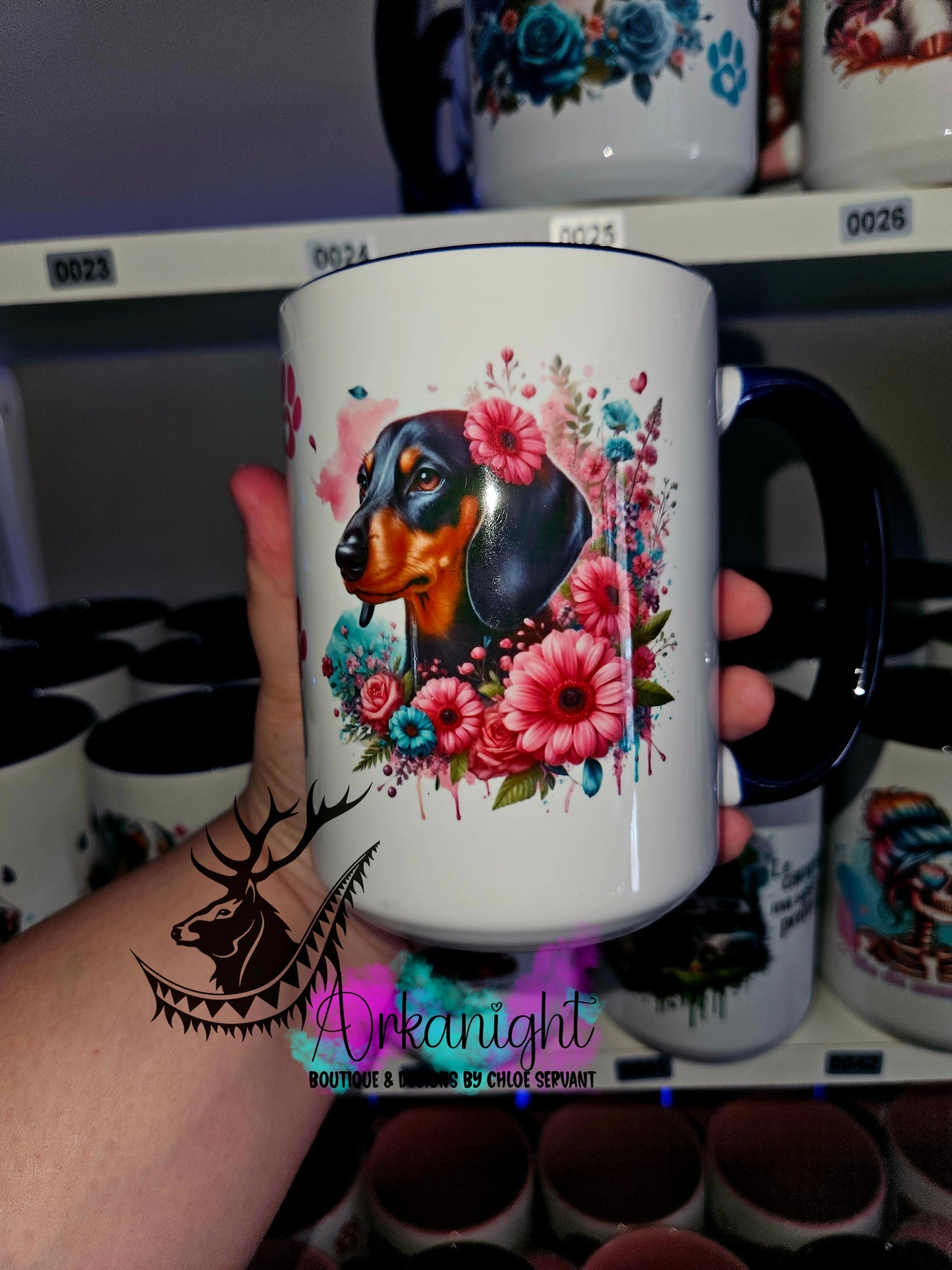 Tasse en céramique sur commande - Chien saucisse