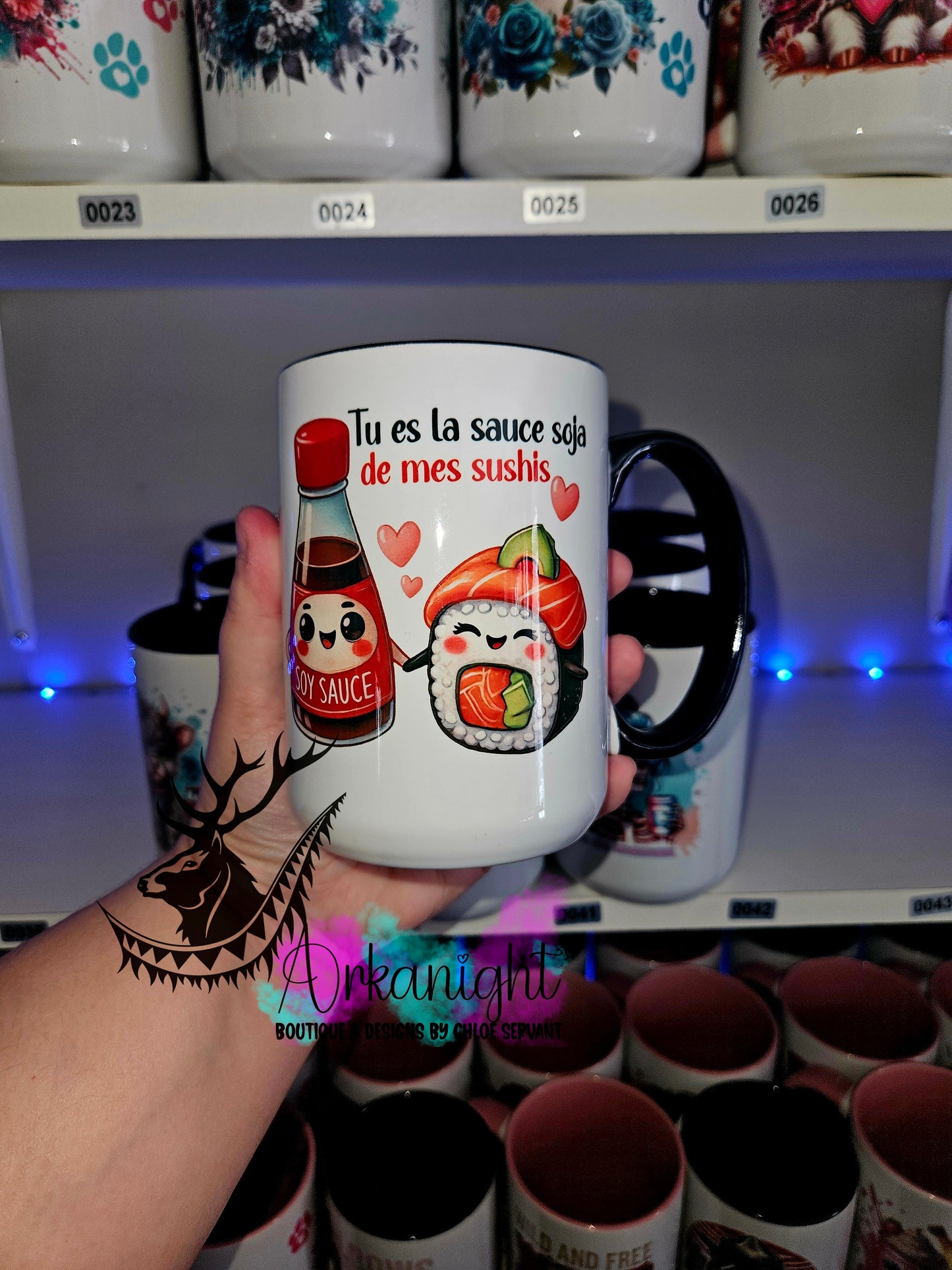 Tasse en céramique sur commande - Sauce soya de mes Sushis