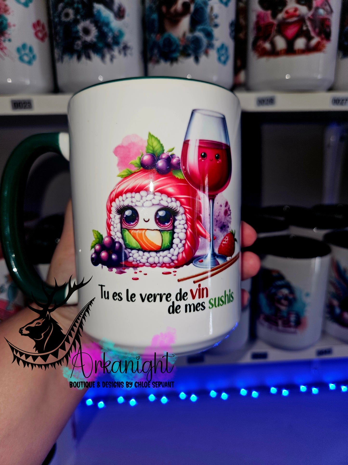 Tasse en céramique sur commande - Vin de mes Sushis