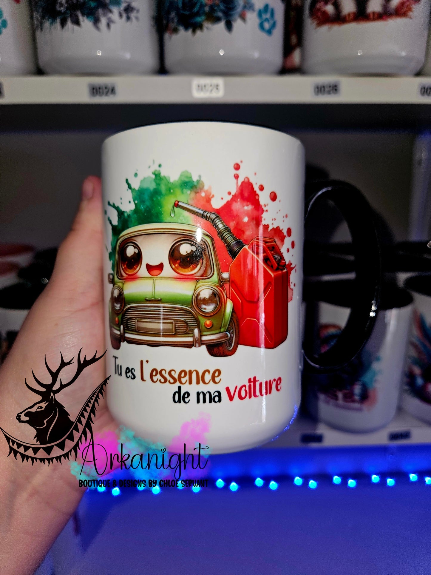 Tasse en céramique sur commande - Essence de ma voiture