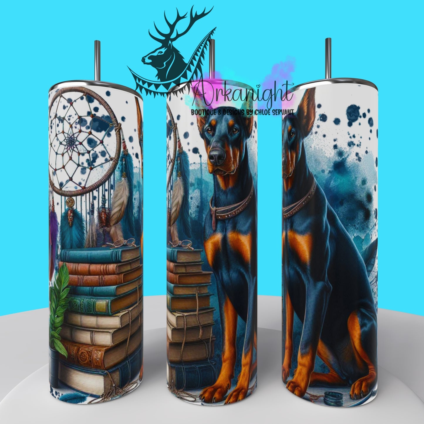 Gourde sur commande - Collection Books & Dogs - Doberman