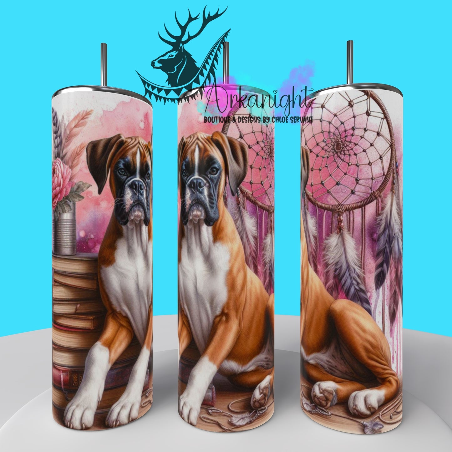 Gourde sur commande - Collection Books & Dogs - Boxer - 03