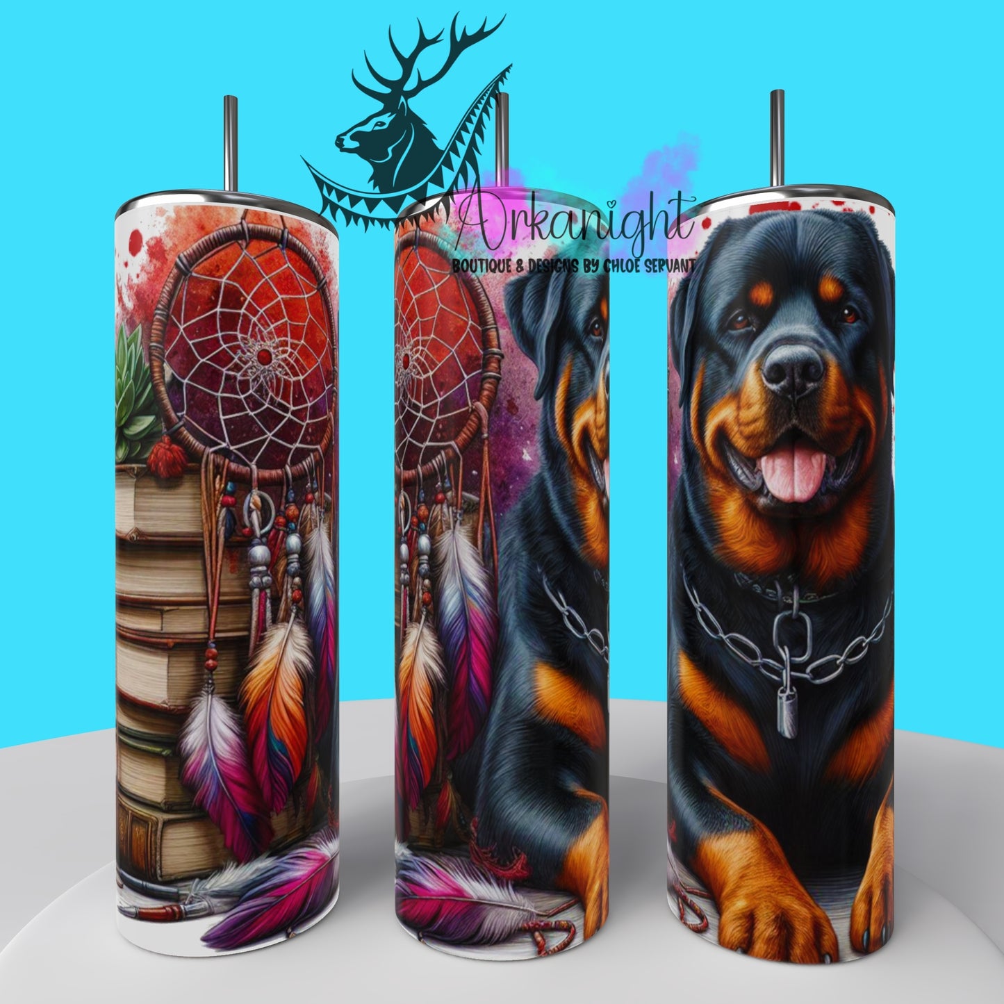 Gourde sur commande - Collection Books & Dogs - Rottweiler