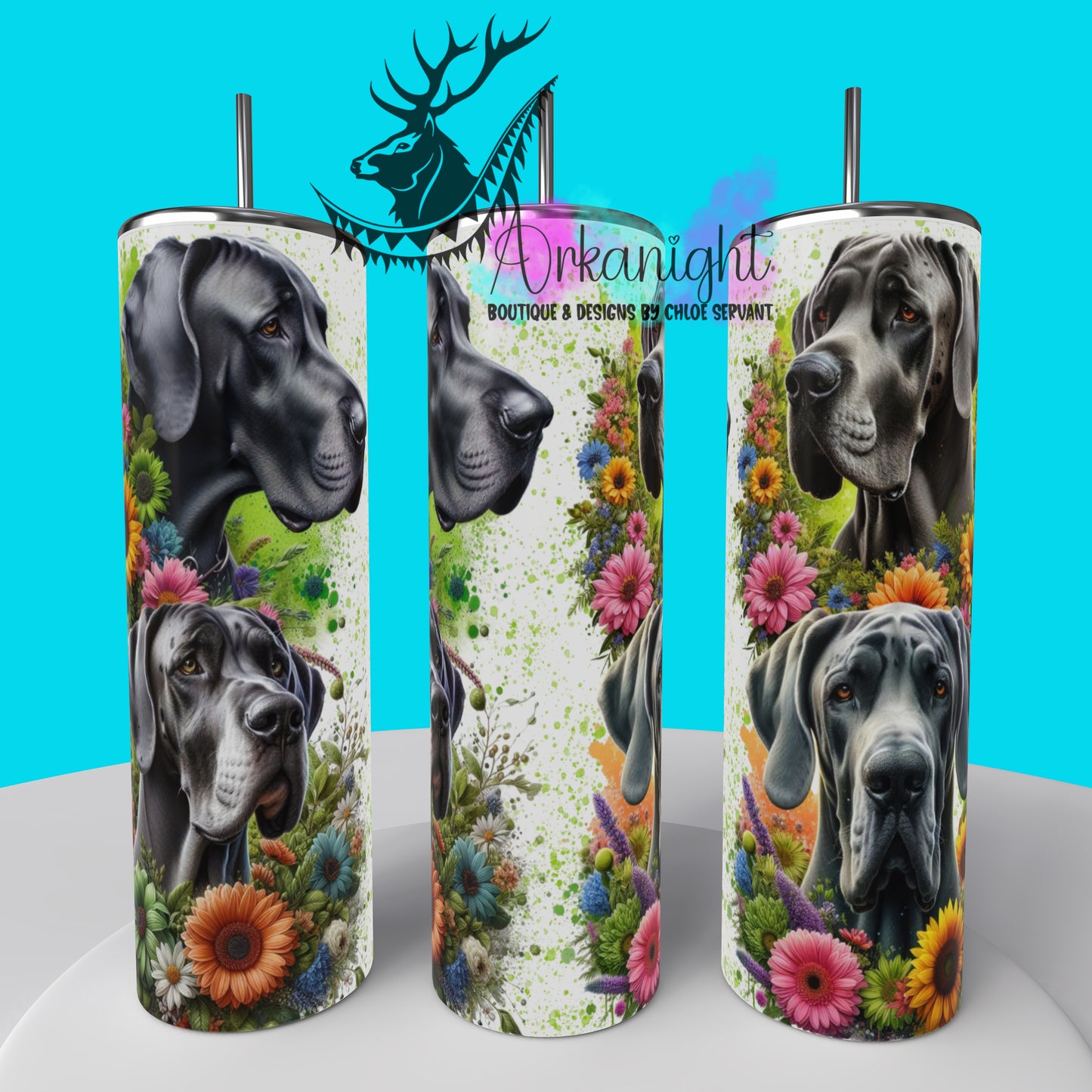 Gourde sur commande - Collection Chien 2025 - Great Dane Flowers