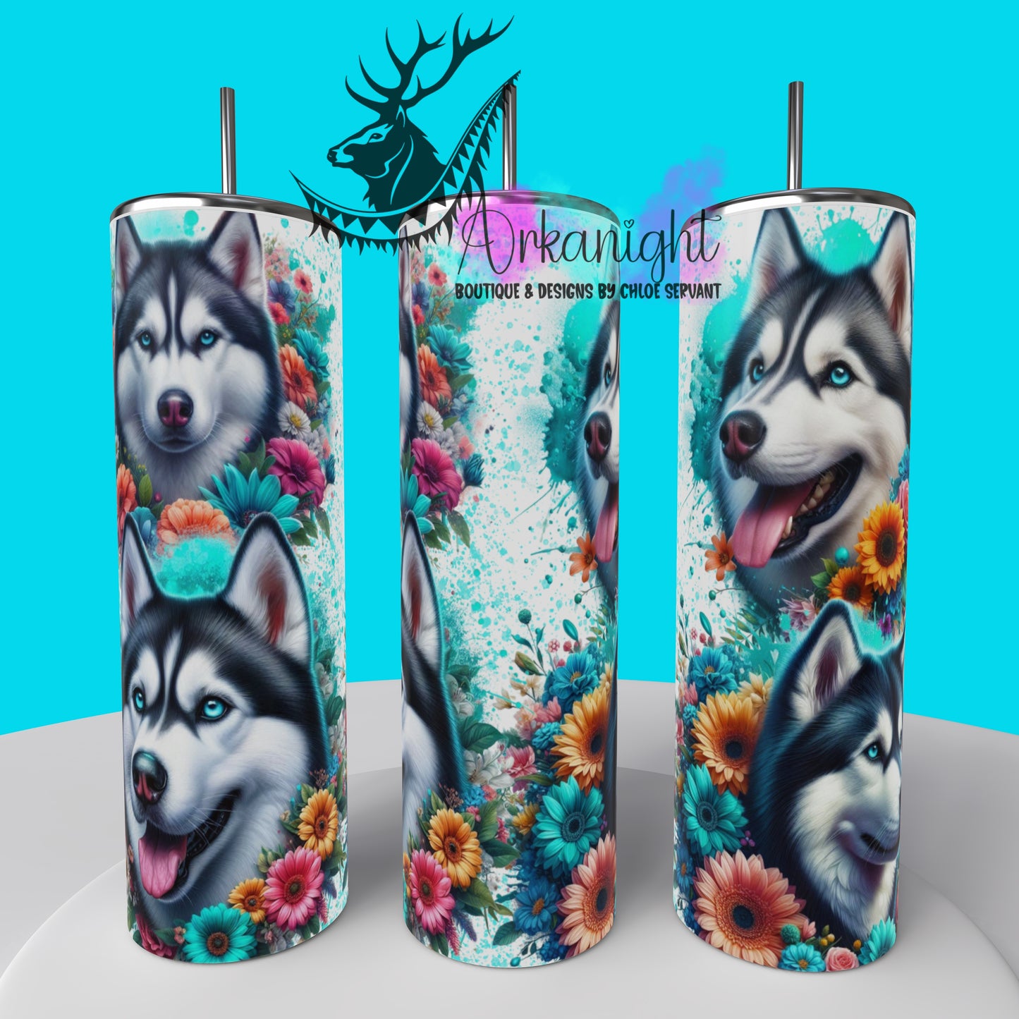 Numérique - Collection Chien 2025 - Husky Flowers