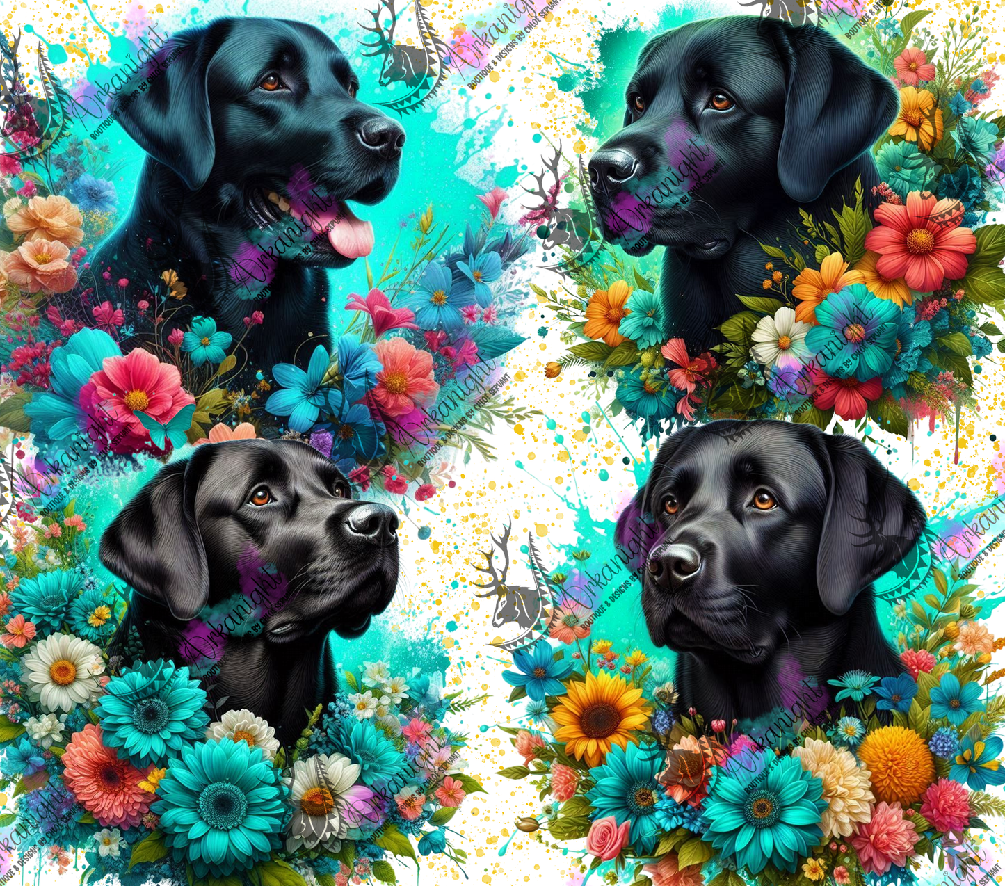 Numérique - Collection Chien 2025 - Black Lab Flowers