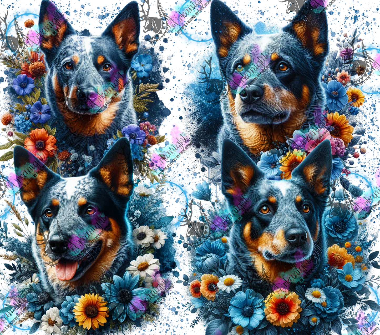 Numérique - Collection Chien 2025 - Cattle Dog Flowers
