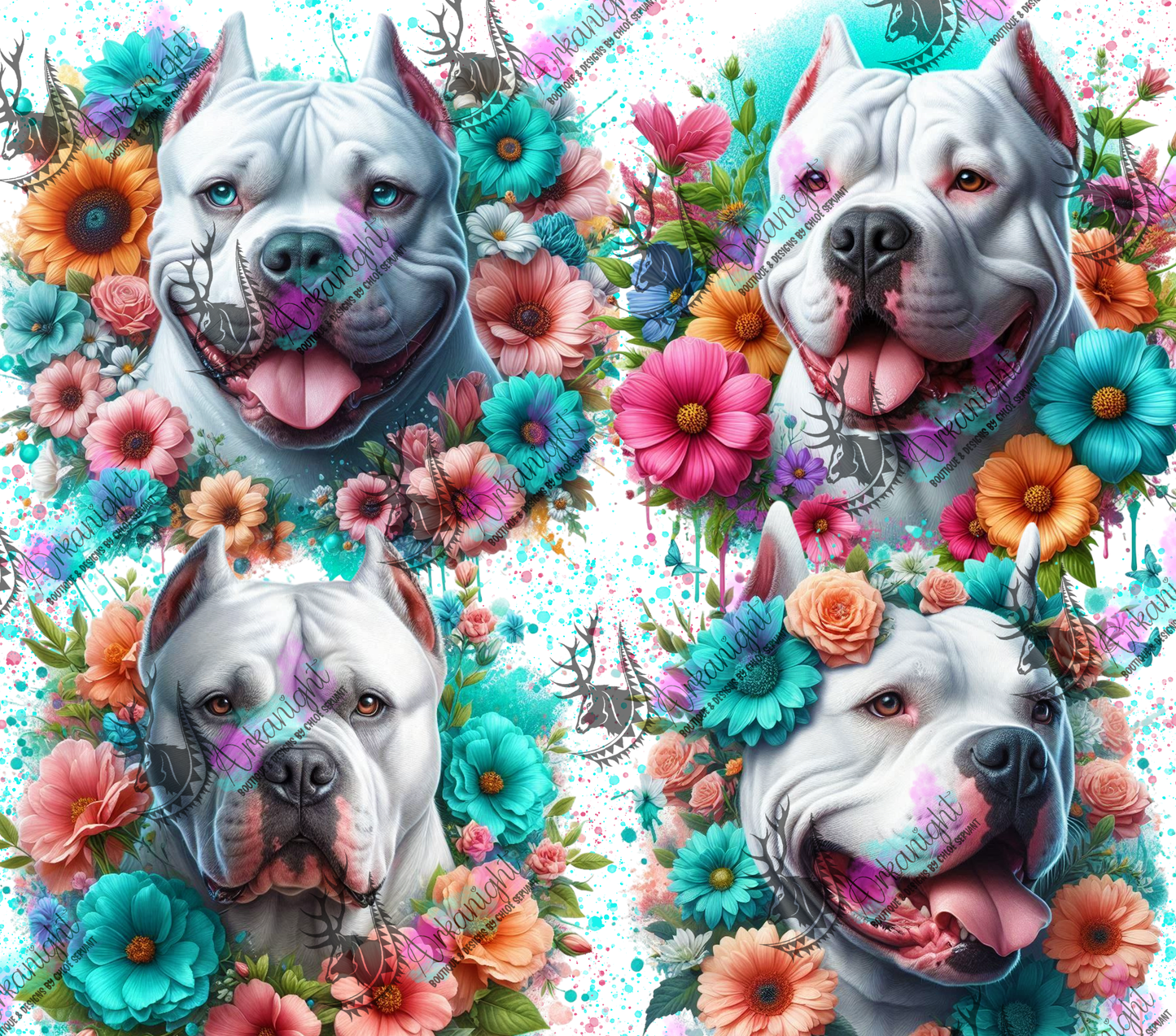 Numérique - Collection Chien 2025 - American Bullies Flowers