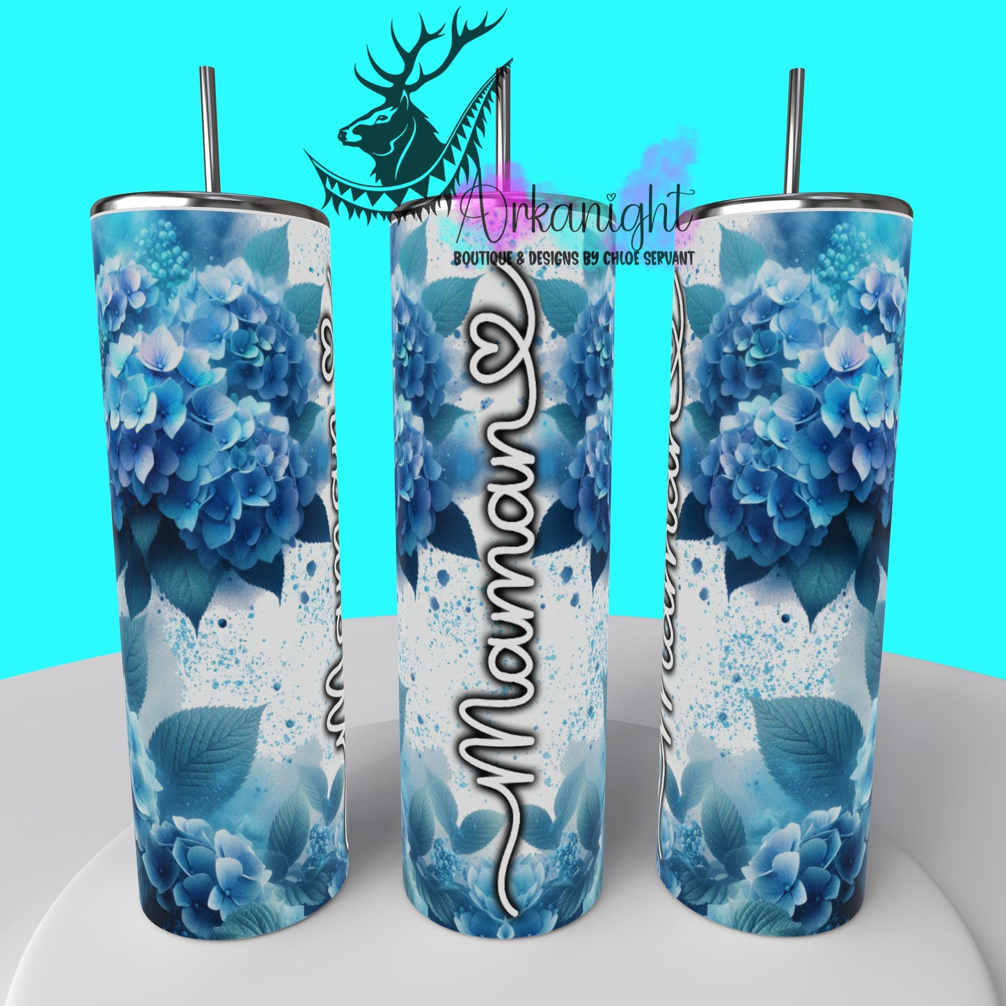 Gourde sur commande - Collection Fête des mères 2025 - Blue Hydrangea - Maman