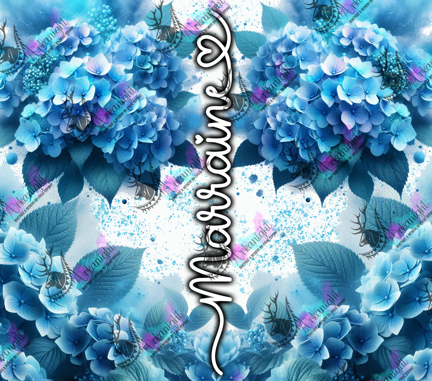Numérique - Collection Fête des mères 2025 - Hydrangea Bleu Maman- Mamie - Marraine - Sans Texte