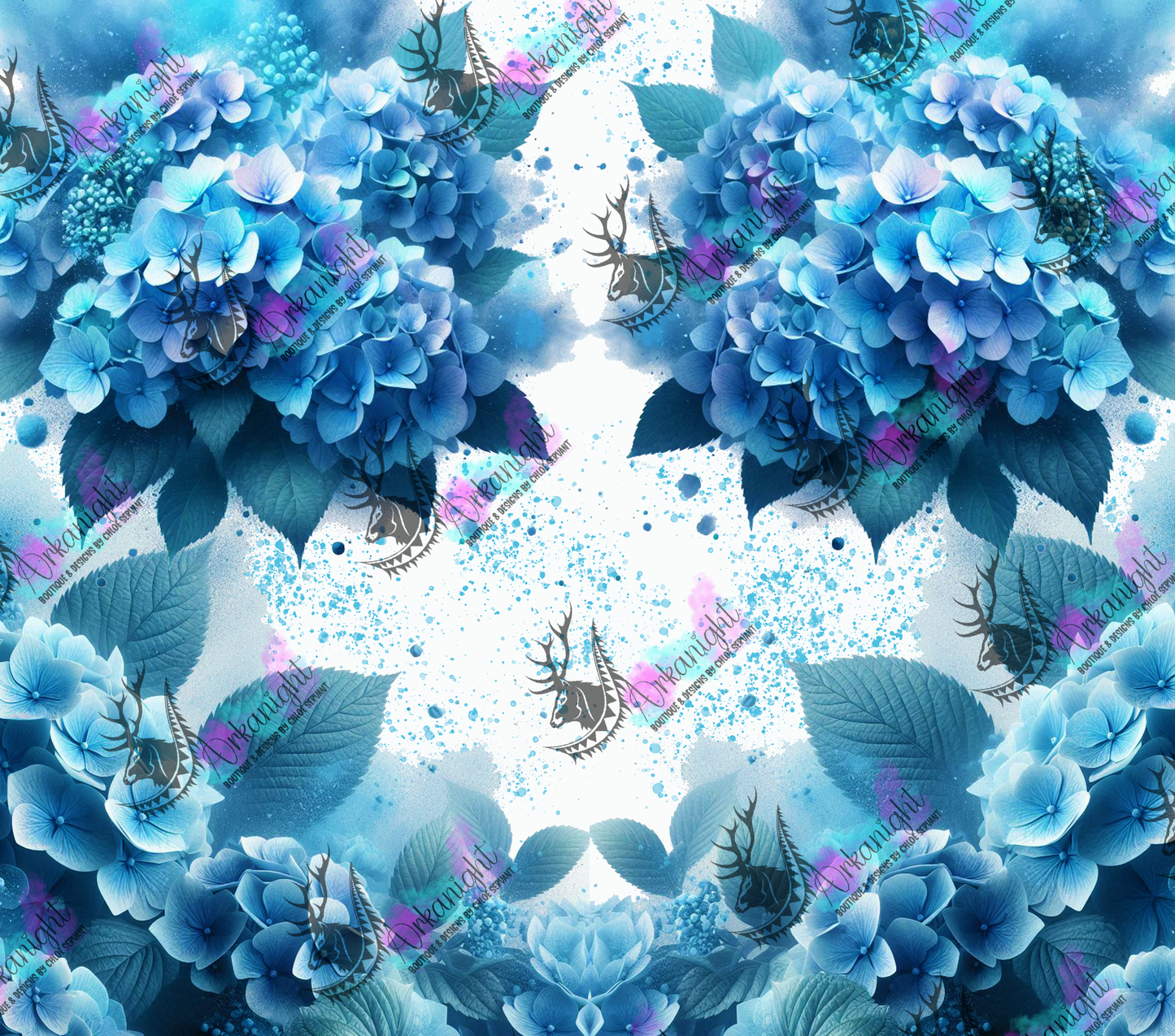 Numérique - Collection Fête des mères 2025 - Hydrangea Bleu Maman- Mamie - Marraine - Sans Texte