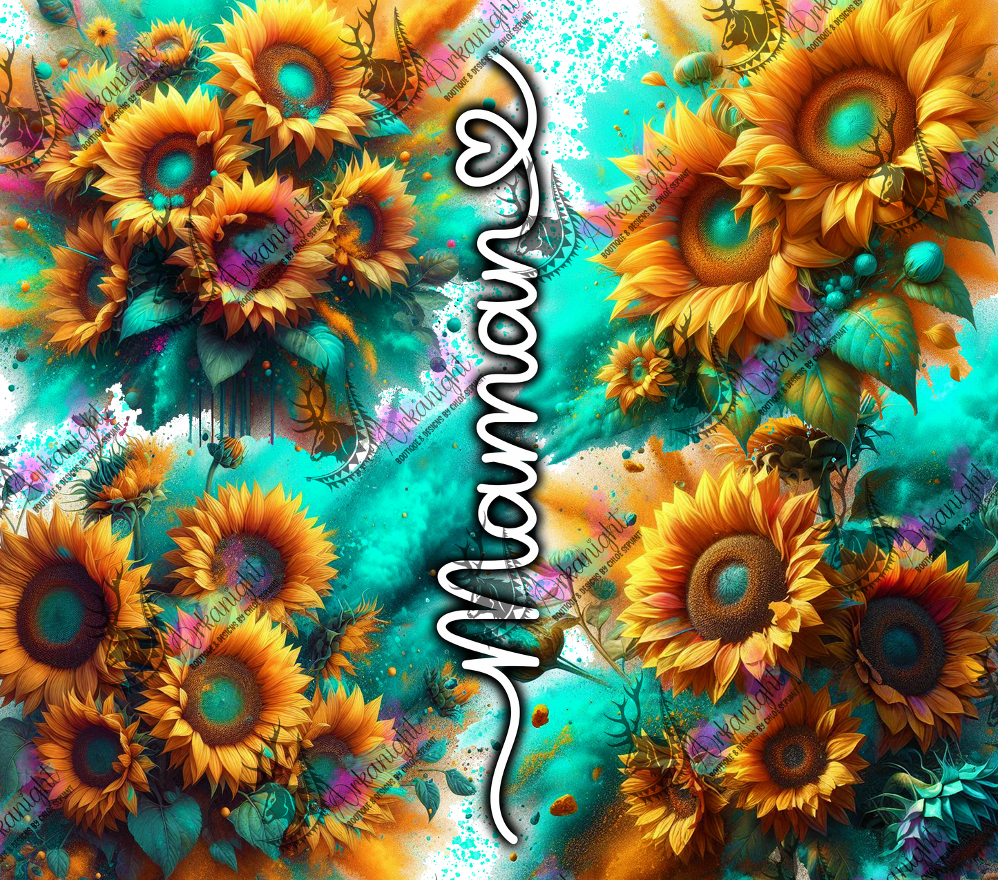 Numérique - Collection Fête des mères 2025 - Sunflower Maman- Mamie - Marraine - Sans Texte