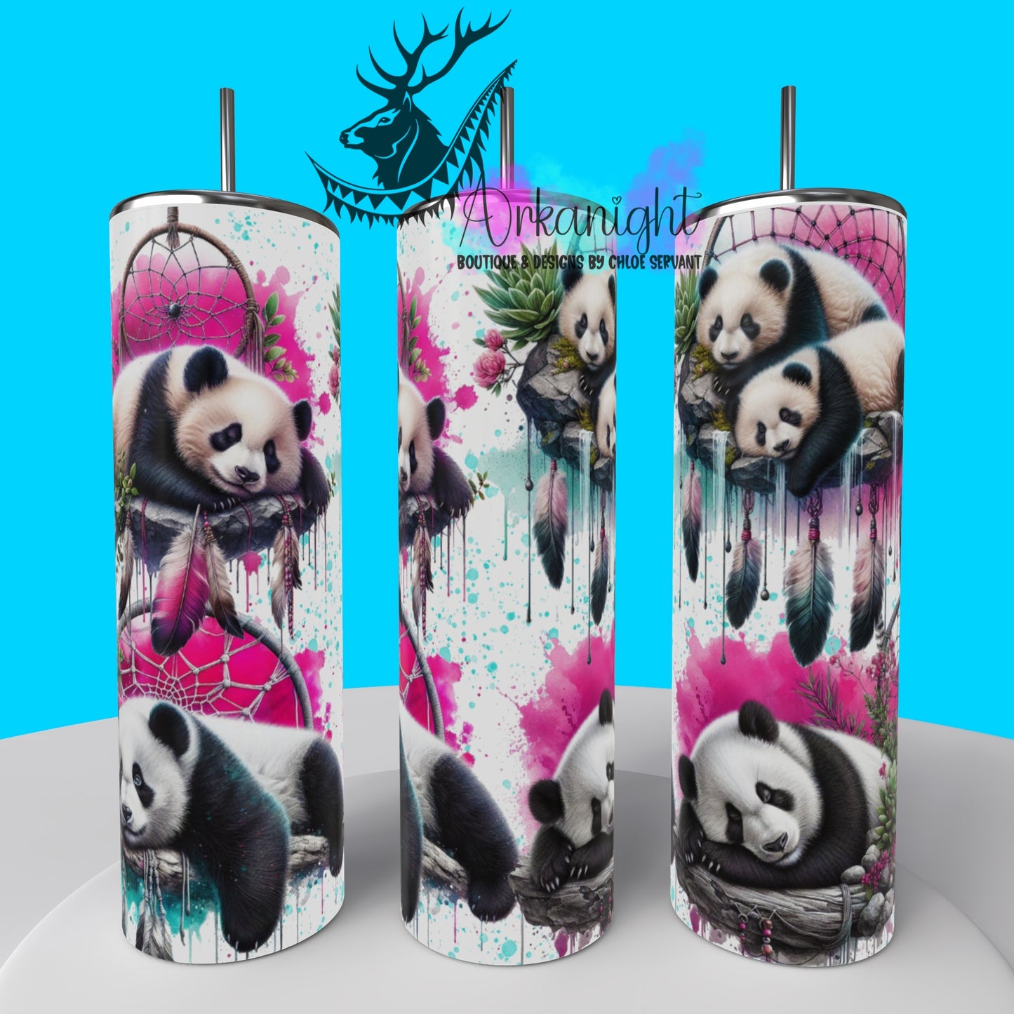 Gourde sur commande - Collection animals on rocks - Panda