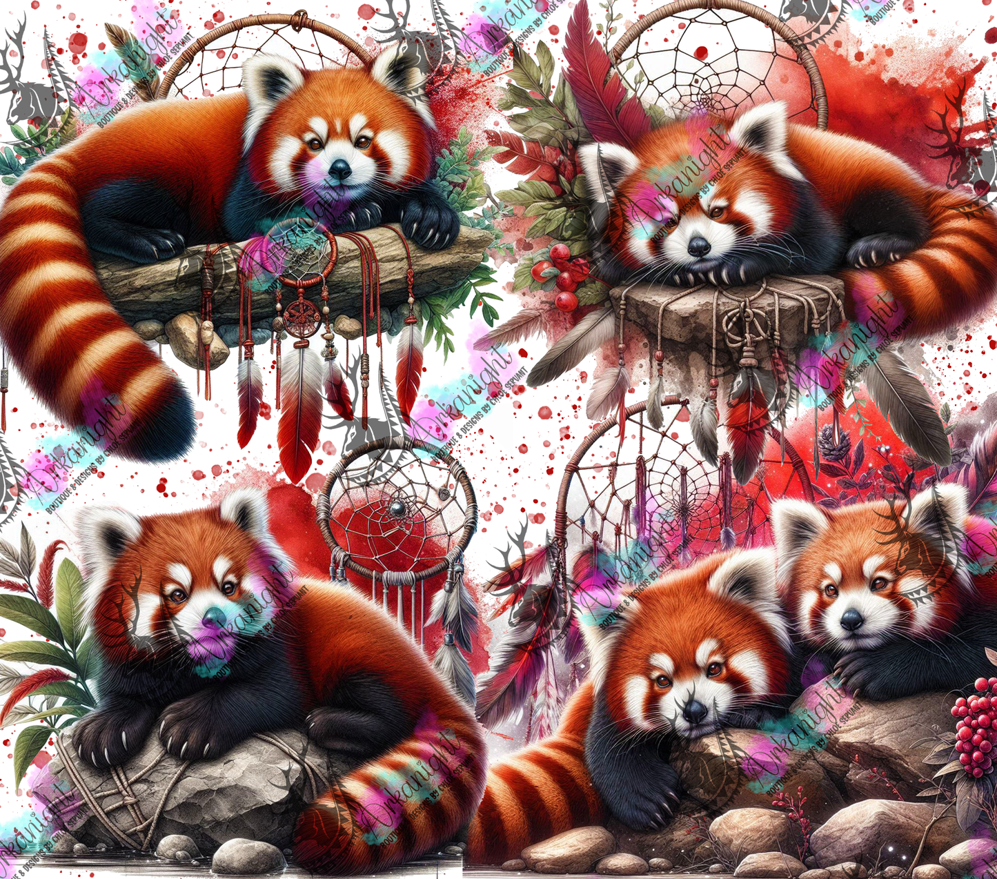 Numérique - Collection Animals on rocks - Red Panda