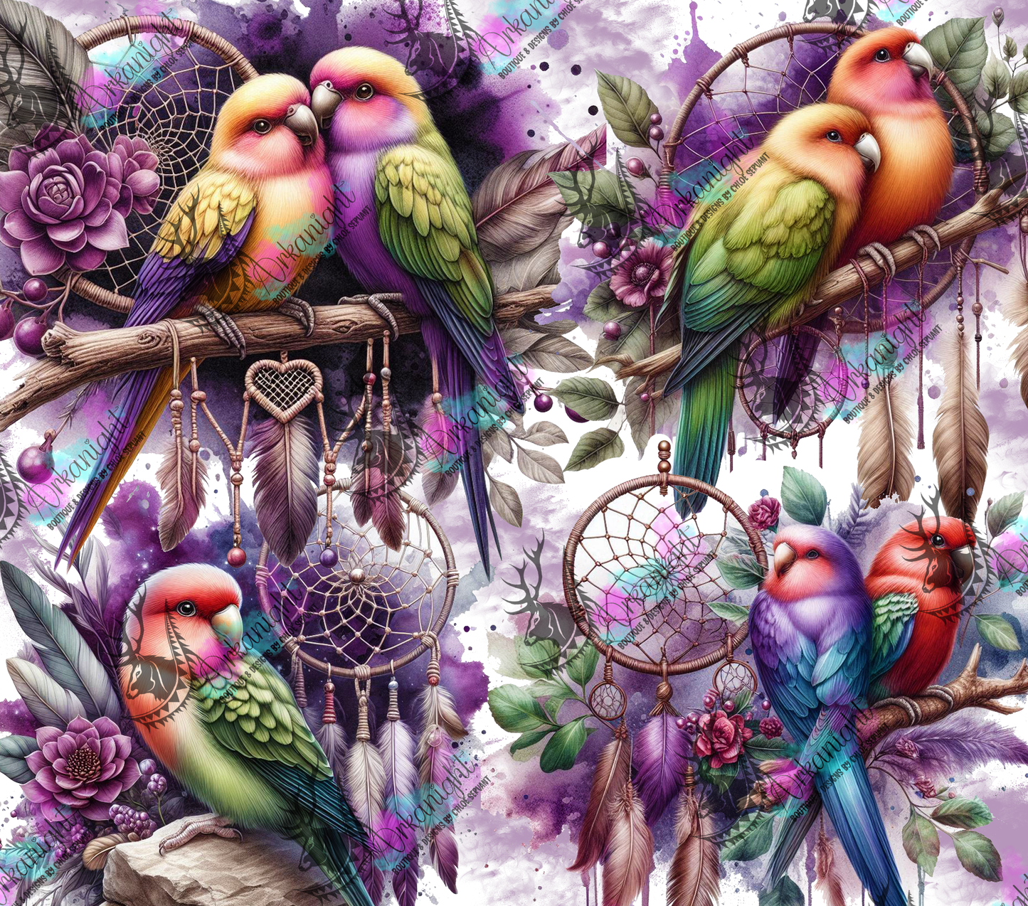 Numérique - Collection Animals on rocks - Lovebird