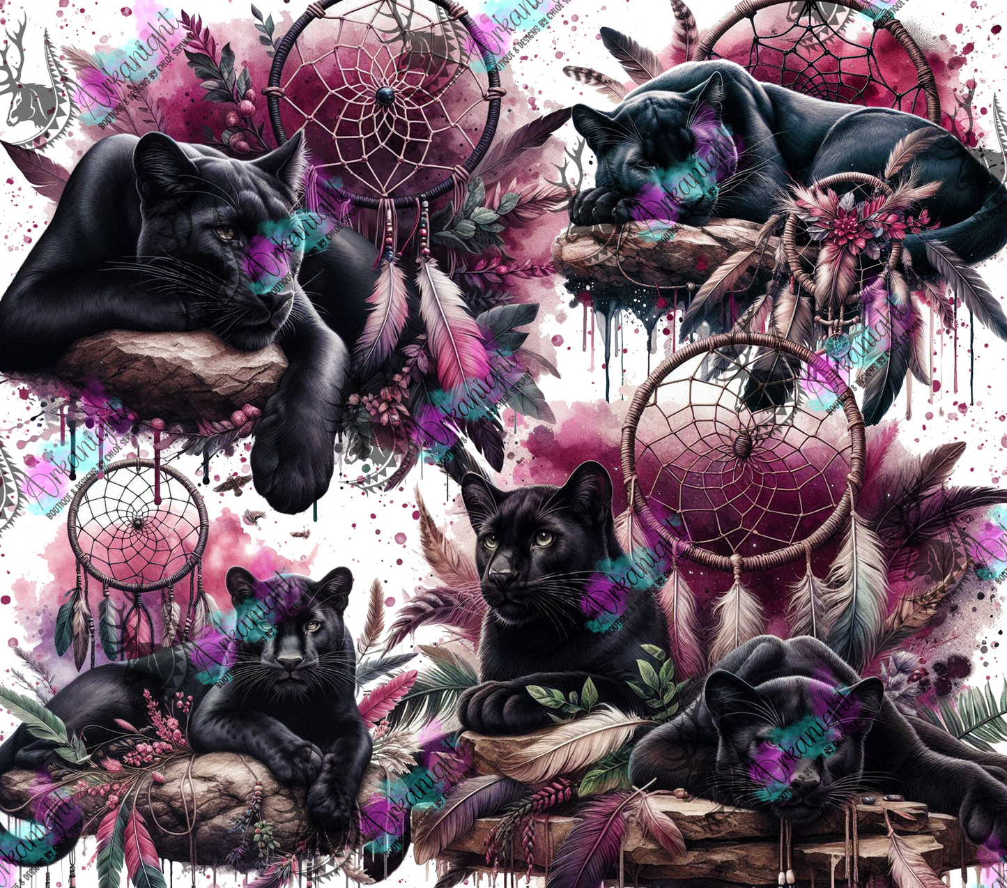 Numérique - Collection Animals on rocks - Black Panthers